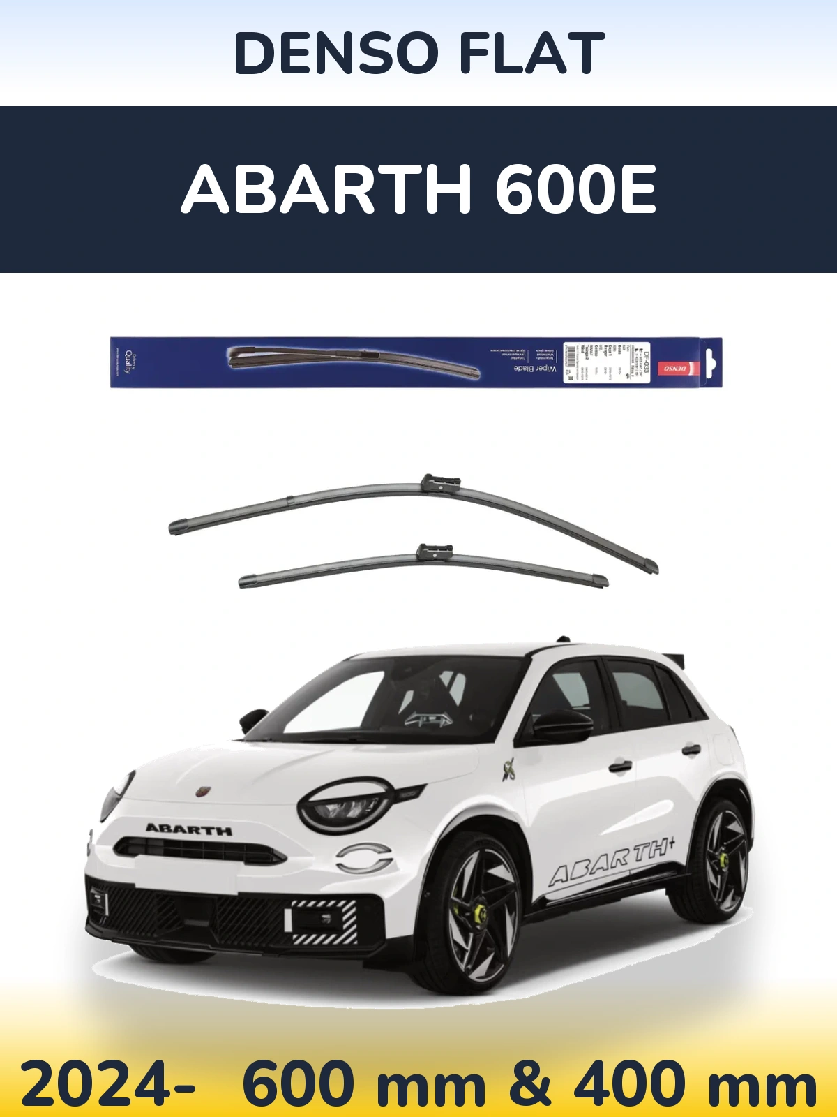 Комплект передних дворников Denso Flat 600 & 400 мм для Abarth 600e 2024-2026