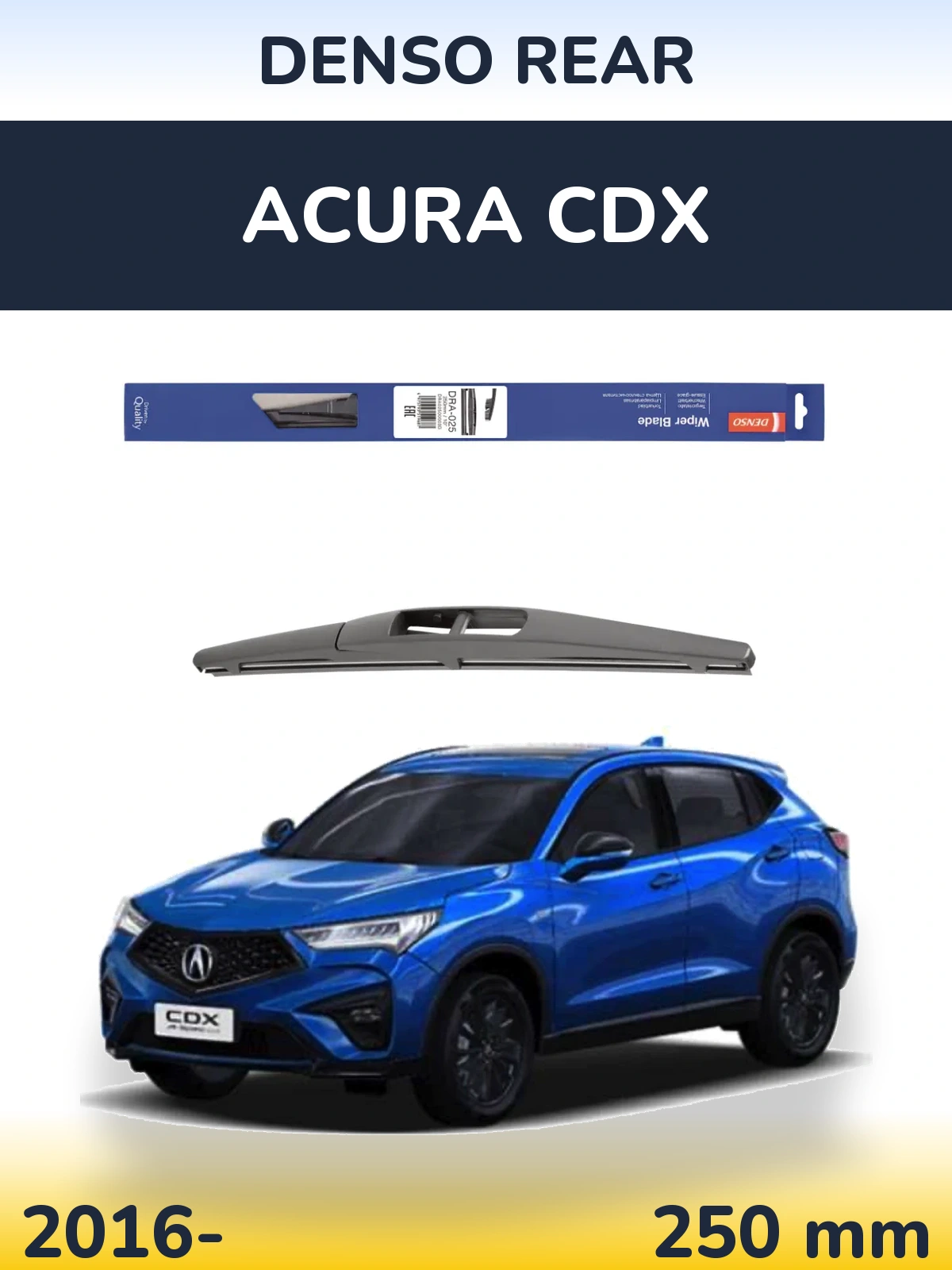 Rear wiper blade Denso Rear 250 mm for Acura CDX 2016-2026
