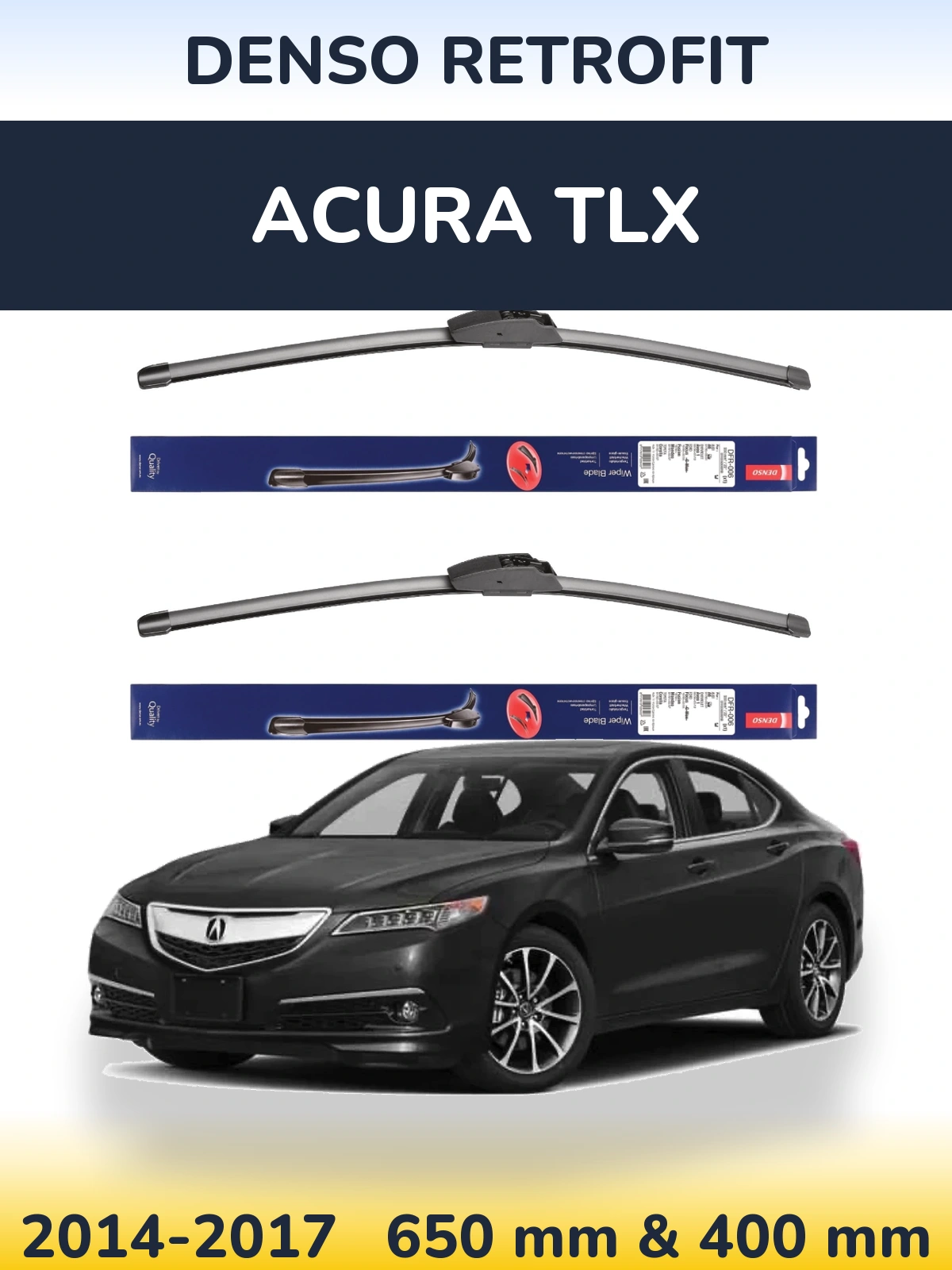 Комплект передних дворников Denso Retrofit 650 & 400 мм для Acura TLX 2014-2017