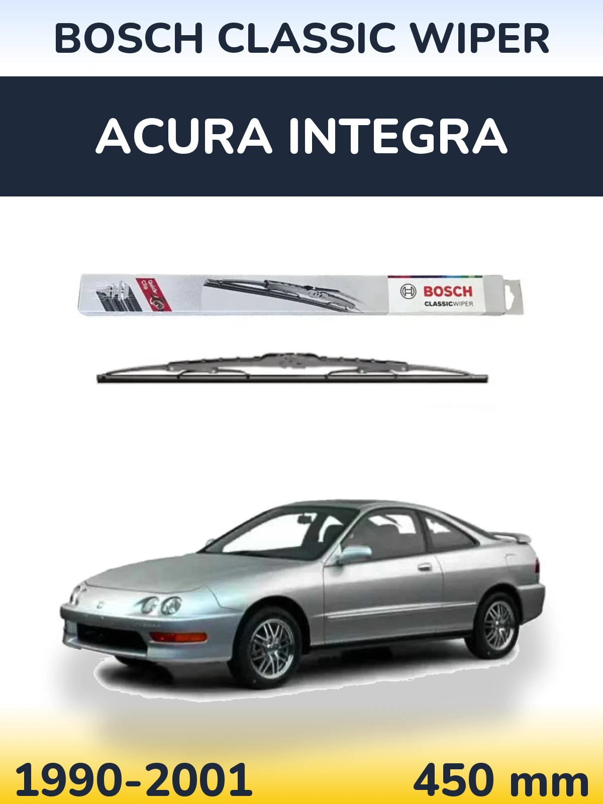 Rear wiper blade BOSCH Classic Wiper 450 mm for Acura Integra 1990-2001