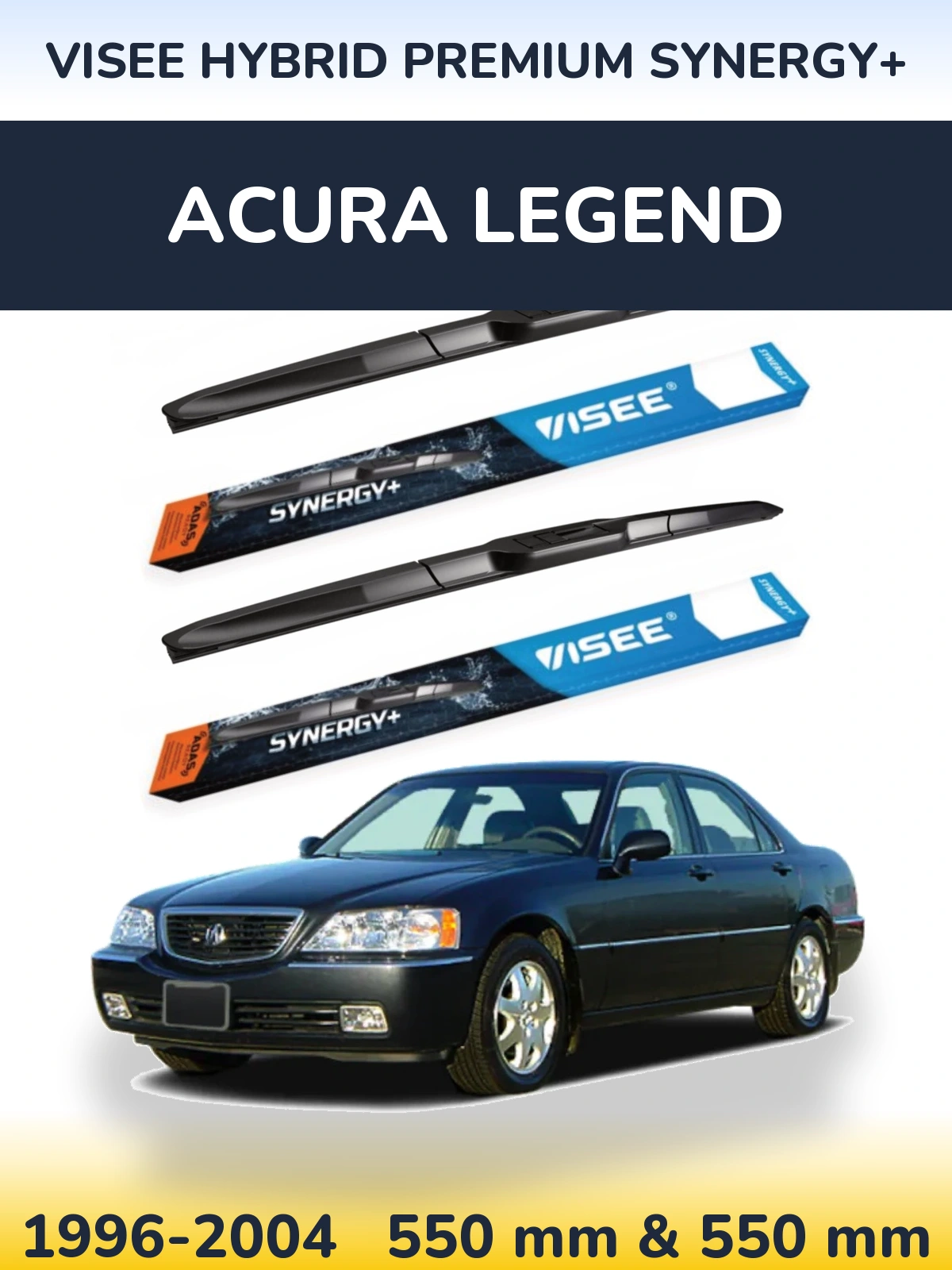 Комплект передних дворников VISEE HYBRID PREMIUM SYNERGY+ 550 & 550 мм для Acura Legend 1996-2004
