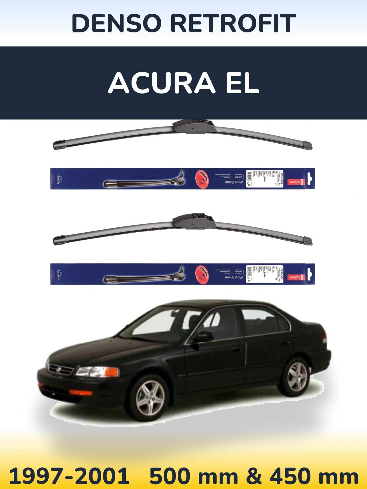 Комплект передних дворников Denso Retrofit 500 & 450 мм для Acura EL 1997-2001