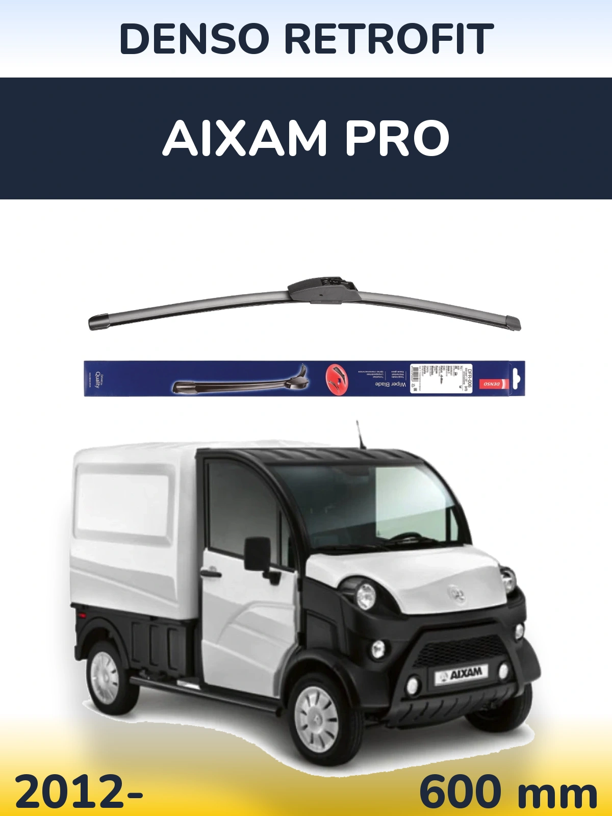 Передний дворник Denso Retrofit 600 мм для Aixam PRO 2012-2026