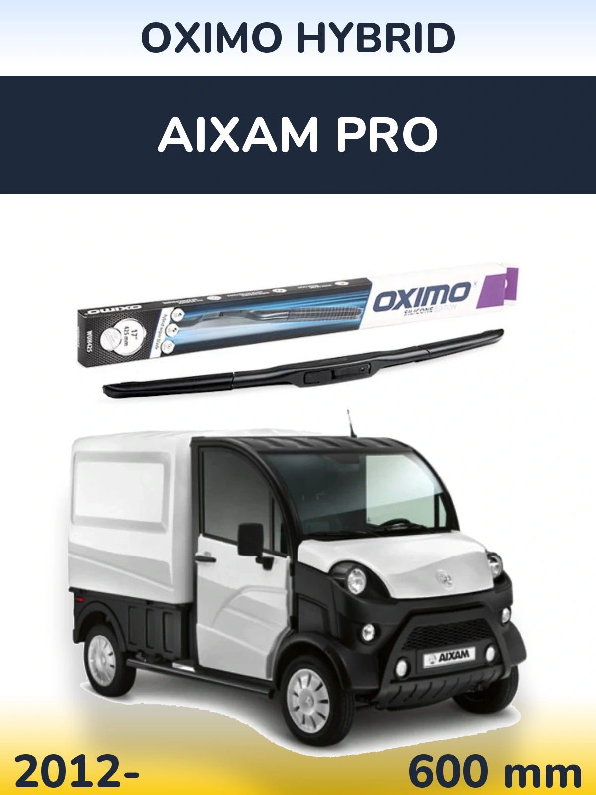 Передня щітка Oximo Hybrid 600 мм для Aixam PRO 2012-2026
