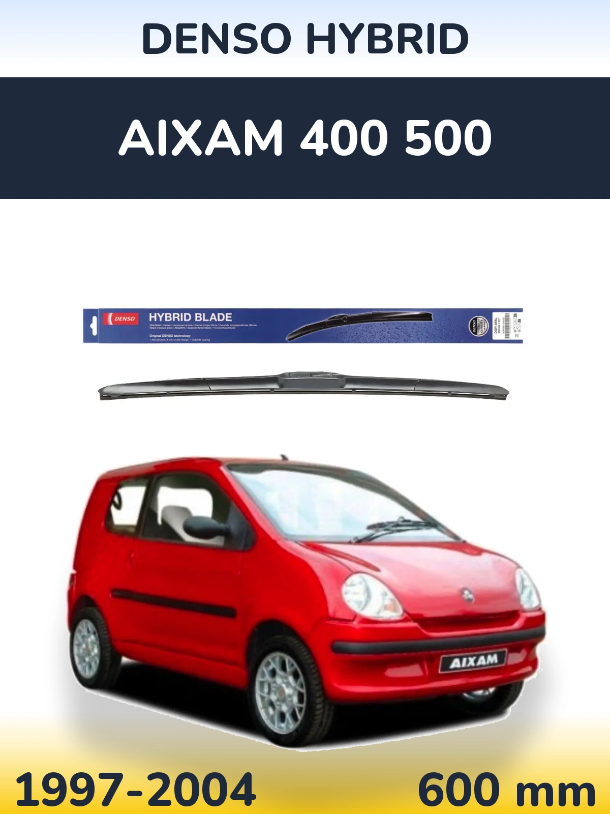 Front wiper blade Denso Hybrid 600 mm for Aixam 400 500 1997-2004