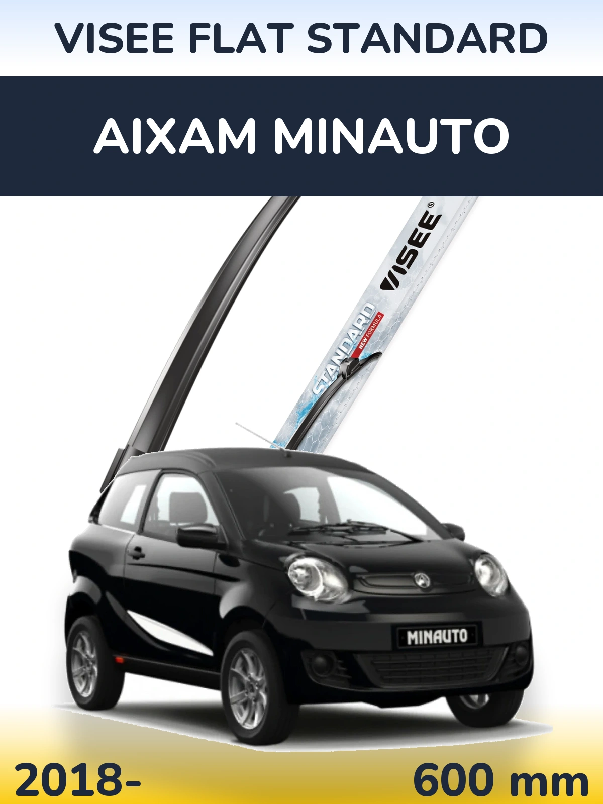 Передня щітка VISEE FLAT STANDARD 600 мм для Aixam Minauto 2018-2026