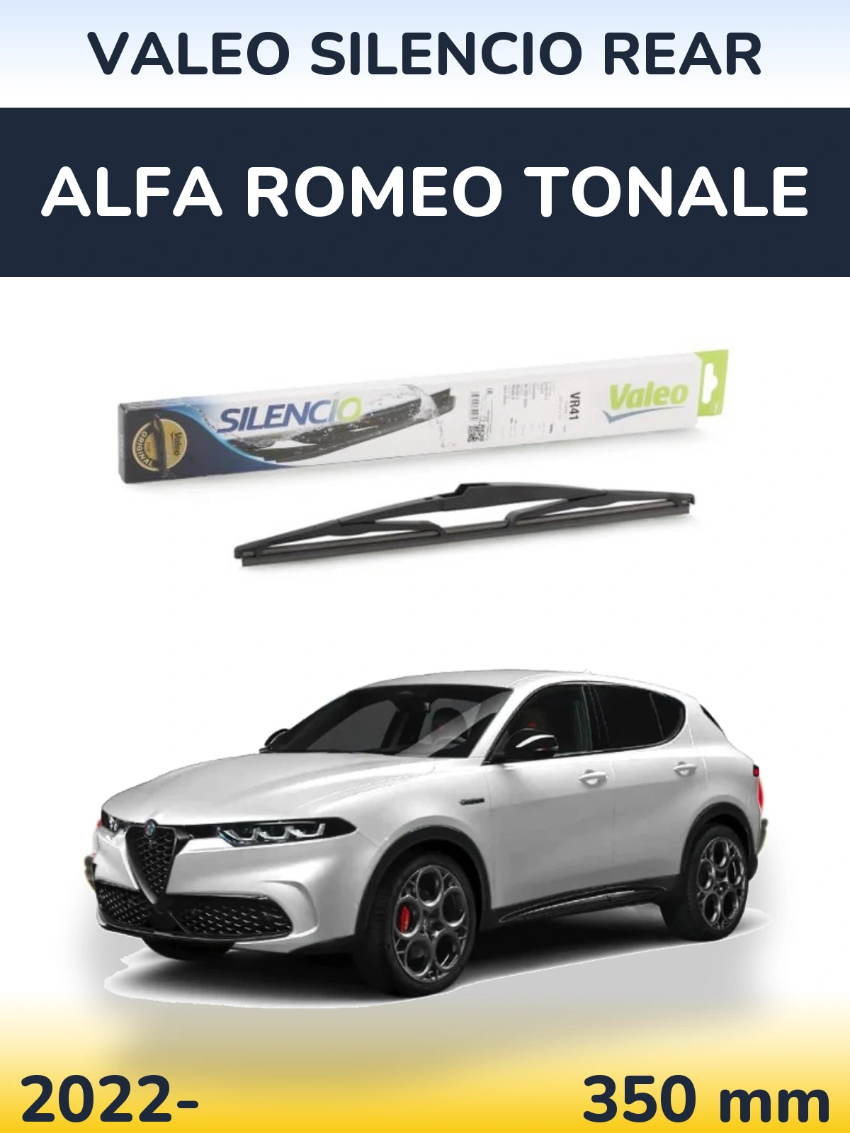 Rear wiper blade Valeo Silencio Rear 345 mm for Alfa Romeo Tonale 2022-2026