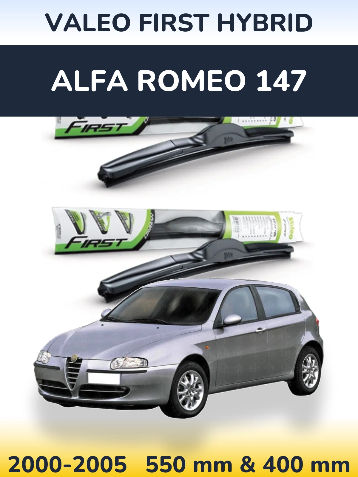 Комплект передних дворников Valeo First Hybrid 550 & 400 мм для Alfa Romeo 147 2000-2005