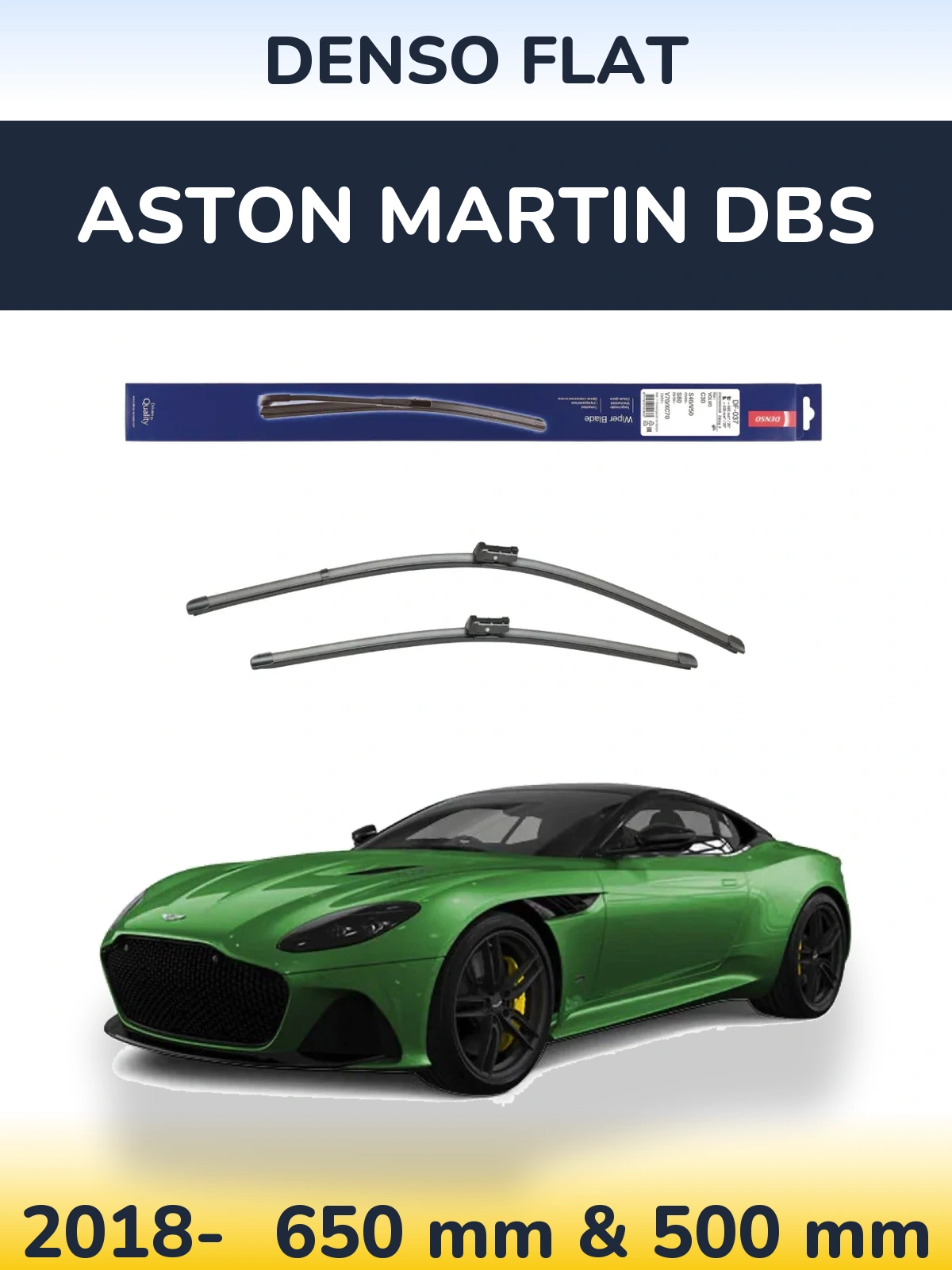 Комплект передних дворников Denso Flat 650 & 500 мм для Aston Martin DBS 2018-2026