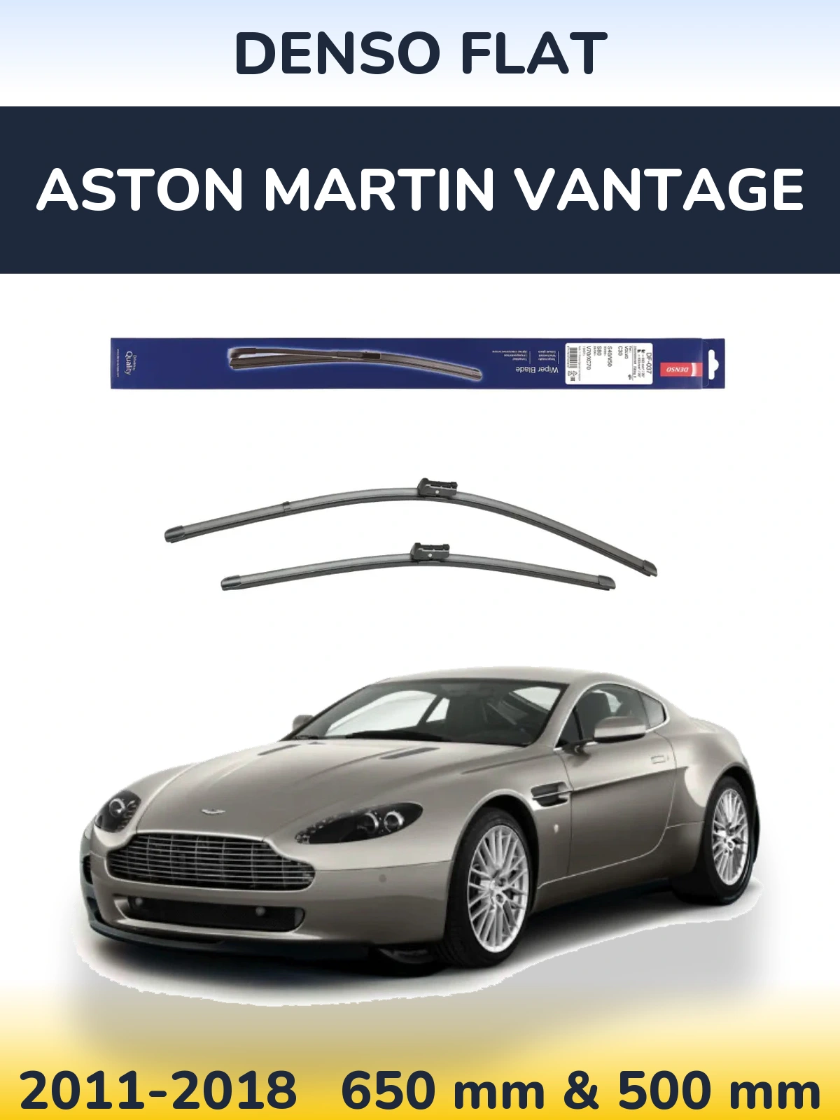 Комплект передних дворников Denso Flat 650 & 500 мм для Aston Martin Vantage 2011-2018