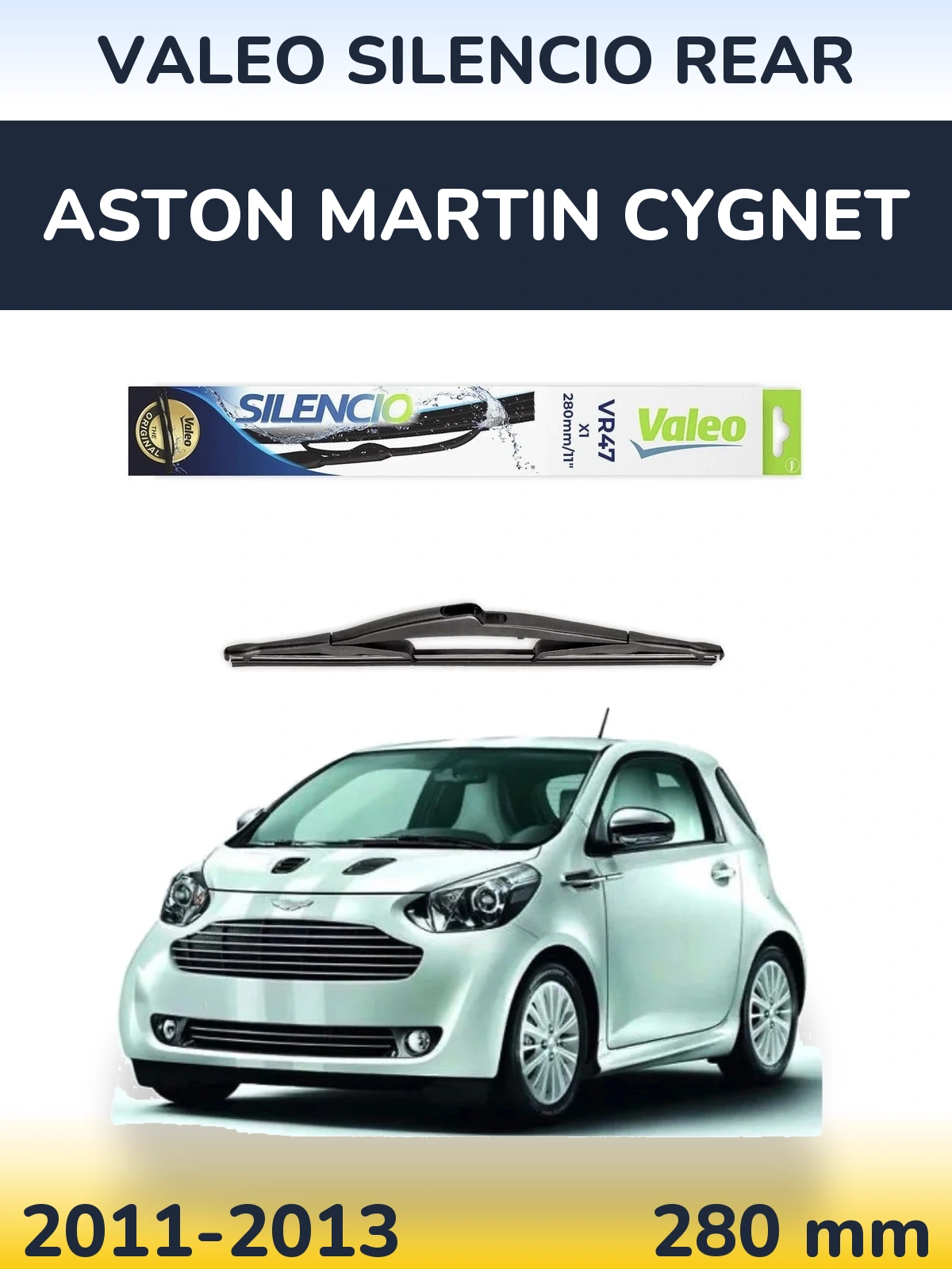 Задний дворник Valeo Silencio Rear 280 мм для Aston Martin Cygnet 2011-2013