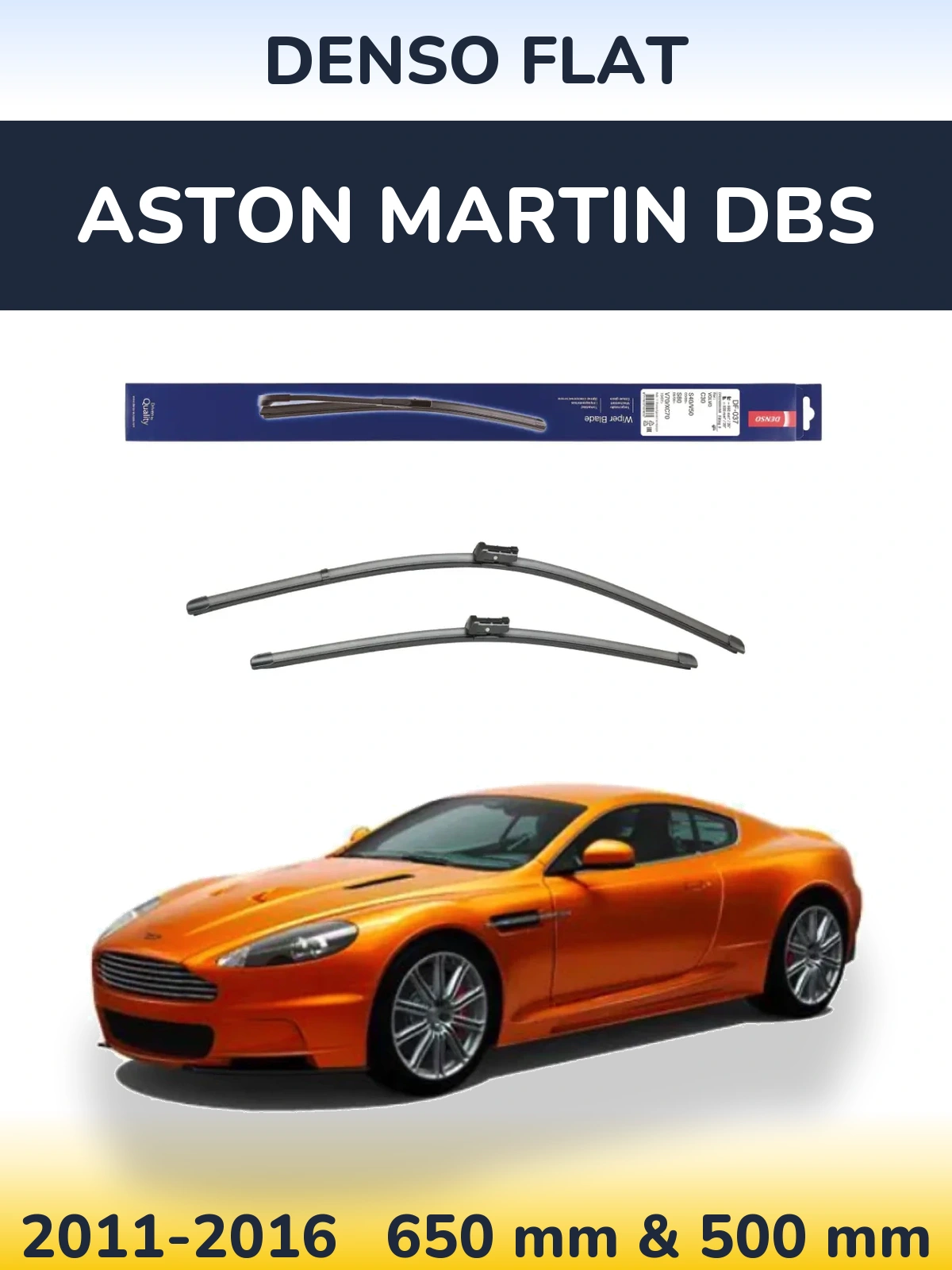 Комплект передних дворников Denso Flat 650 & 500 мм для Aston Martin DBS 2011-2016