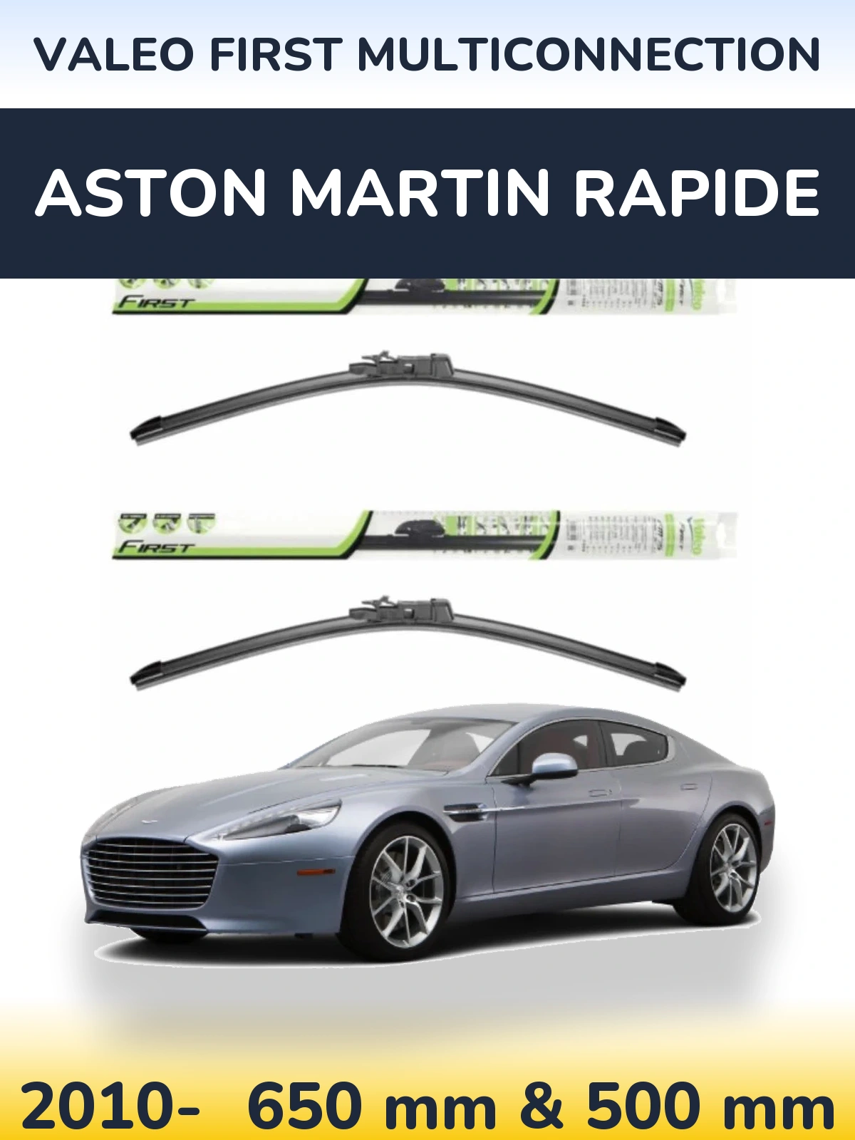 Комплект передних дворников Valeo First MultiConnection 650 & 500 мм для Aston Martin Rapide 2010-2026