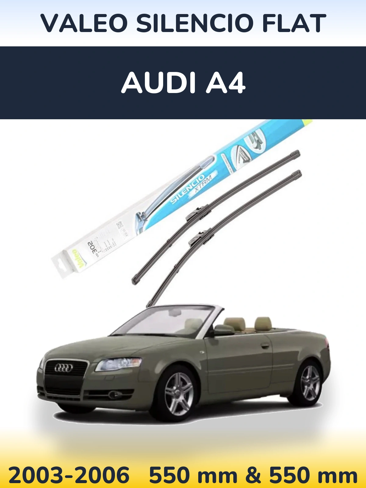 Комплект передних дворников Valeo Silencio Flat 550 & 550 мм для Audi A4 2003-2006
