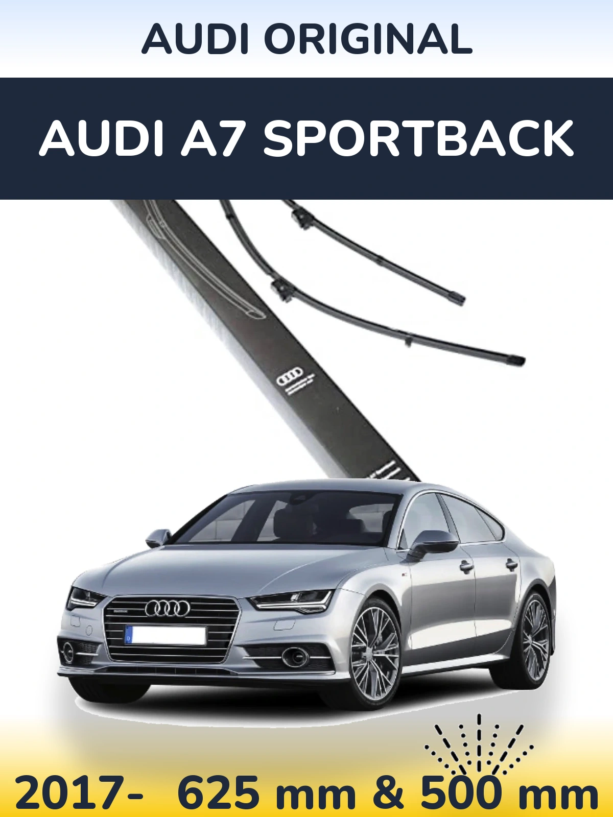 Front wiper blade set Audi OEM Audi Original 625 & 500 mm for Audi A7 Sportback 2017-2026