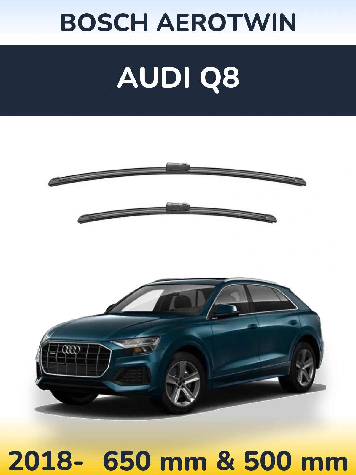 Комплект передніх щіток BOSCH AeroTwin 650 & 500 мм для Audi Q8 2018-2026