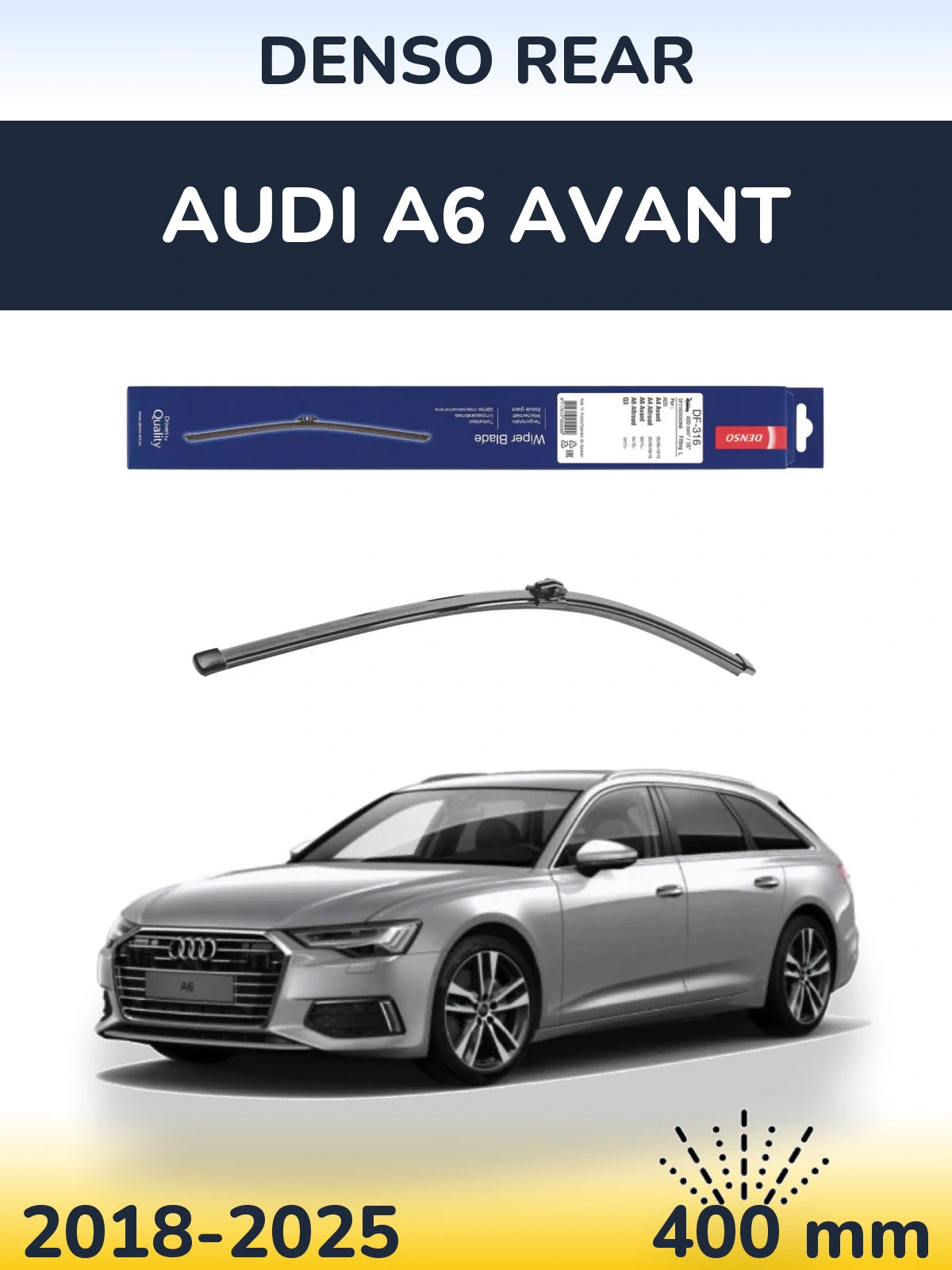 Задний дворник Denso Rear 400 мм для Audi A6 Avant 2018-2025