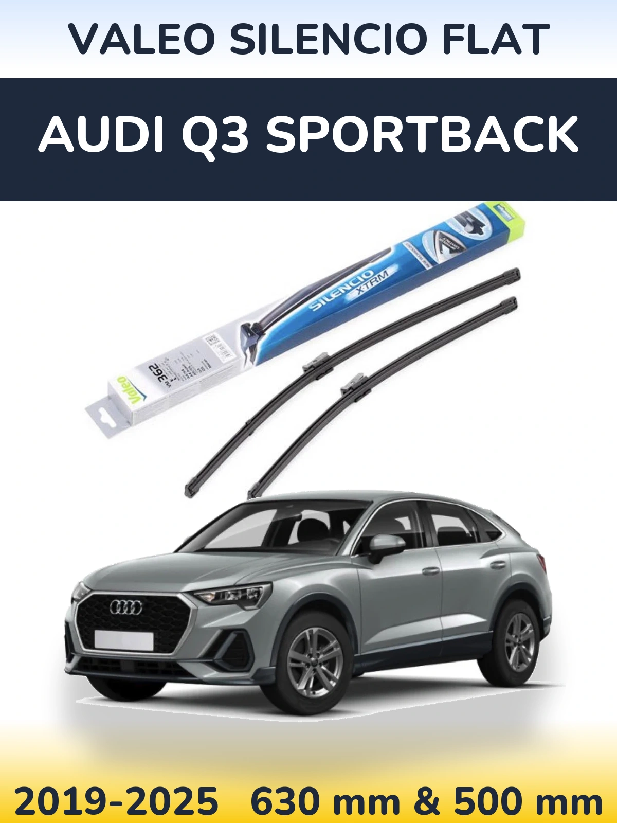 Комплект передних дворников Valeo Silencio Flat 600 & 500 мм для Audi Q3 Sportback 2019-2025