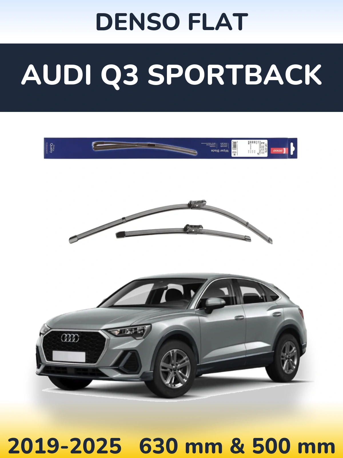 Комплект передних дворников Denso Flat 630 & 500 мм для Audi Q3 Sportback 2019-2025