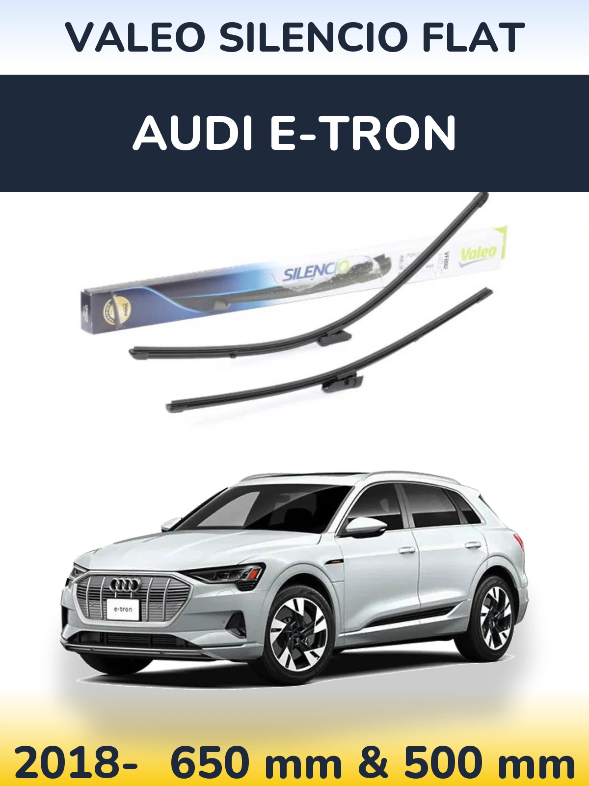 Комплект передних дворников Valeo Silencio Flat 630 & 500 мм для Audi e-tron 2018-2026