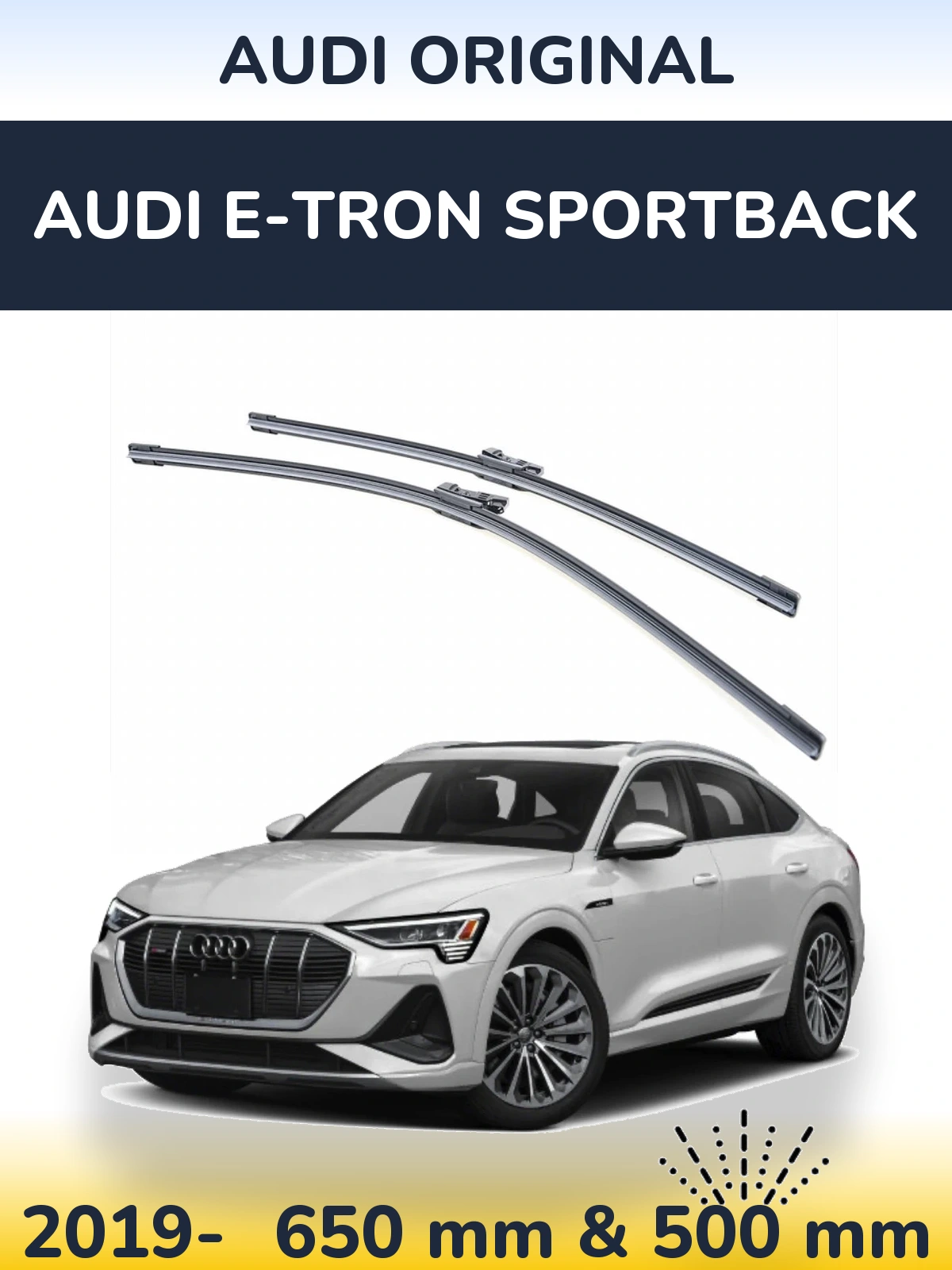 Комплект передних дворников Audi OEM Audi Original 650 & 500 мм для Audi e-tron Sportback 2019-2026