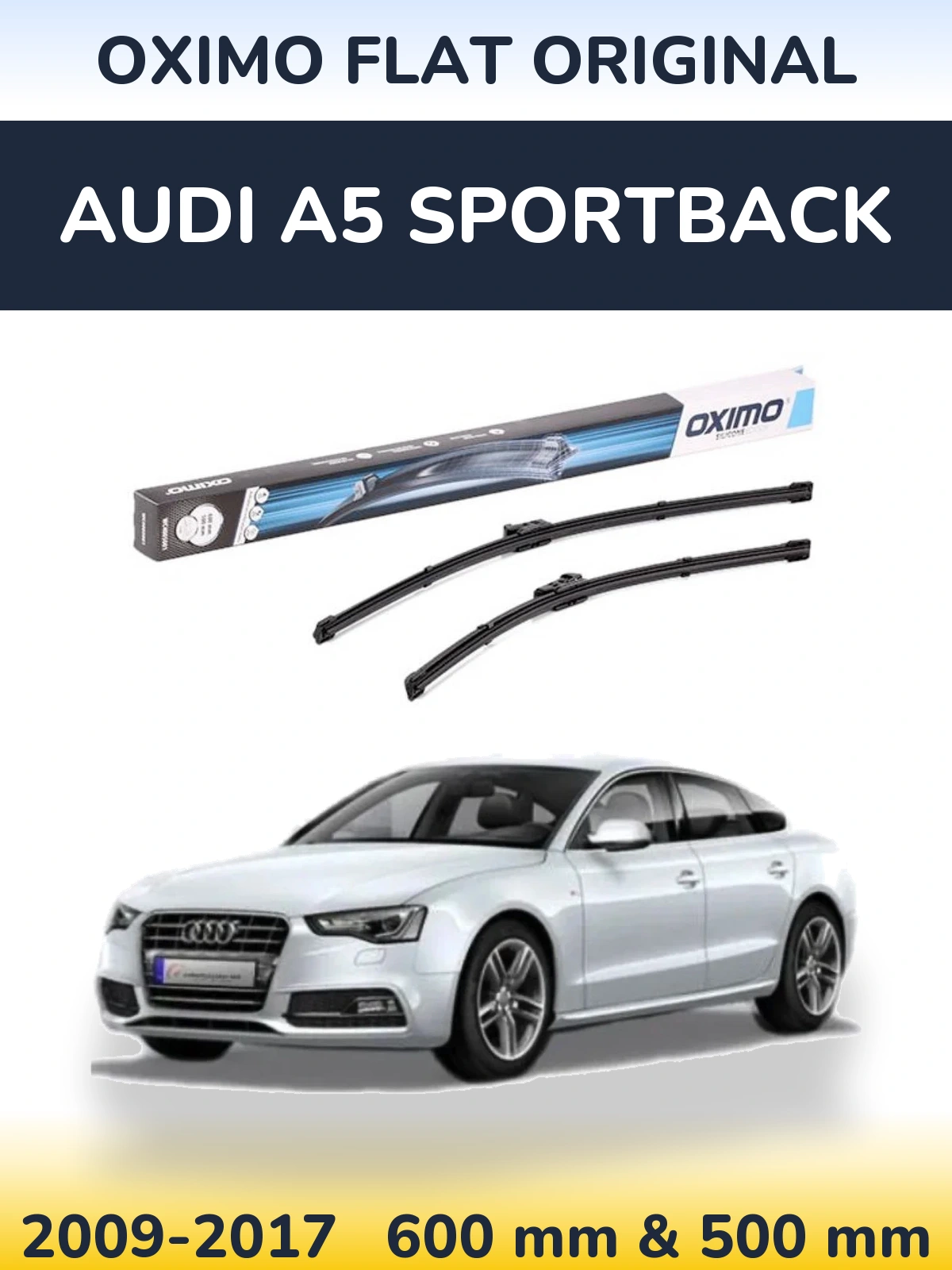 Комплект передних дворников Oximo Flat Original 600 & 500 мм для Audi A5 Sportback 2009-2017