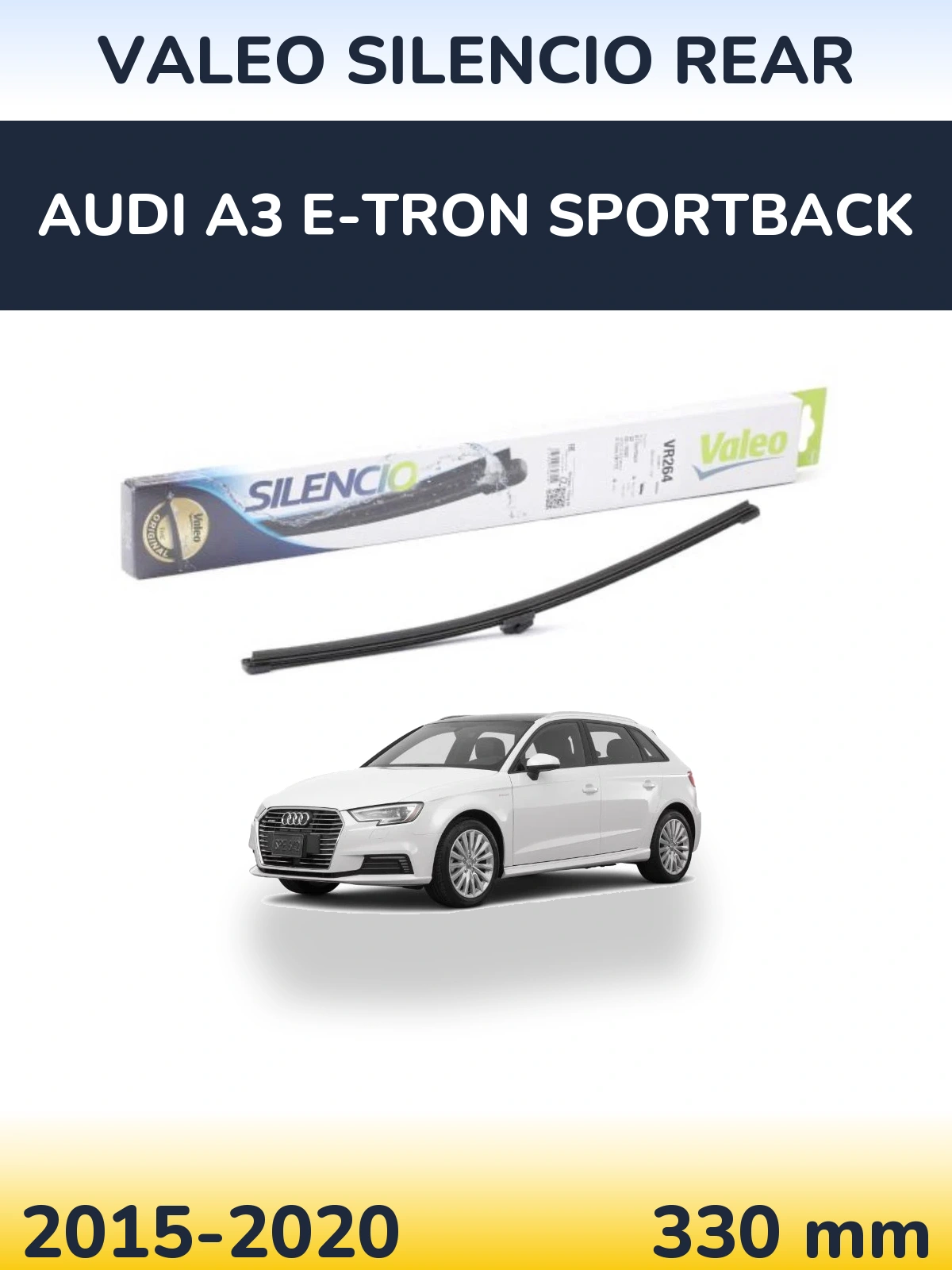 Rear wiper blade Valeo Silencio Rear 320 mm for Audi A3 e-tron Sportback 2015-2020