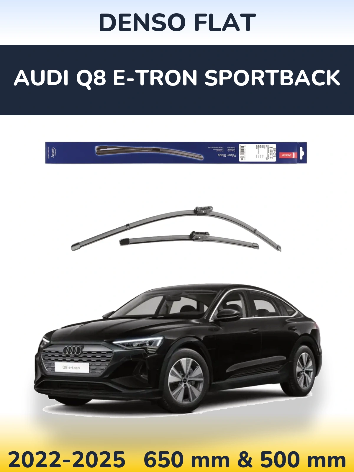 Комплект передних дворников Denso Flat 630 & 500 мм для Audi Q8 e-tron Sportback 2022-2025