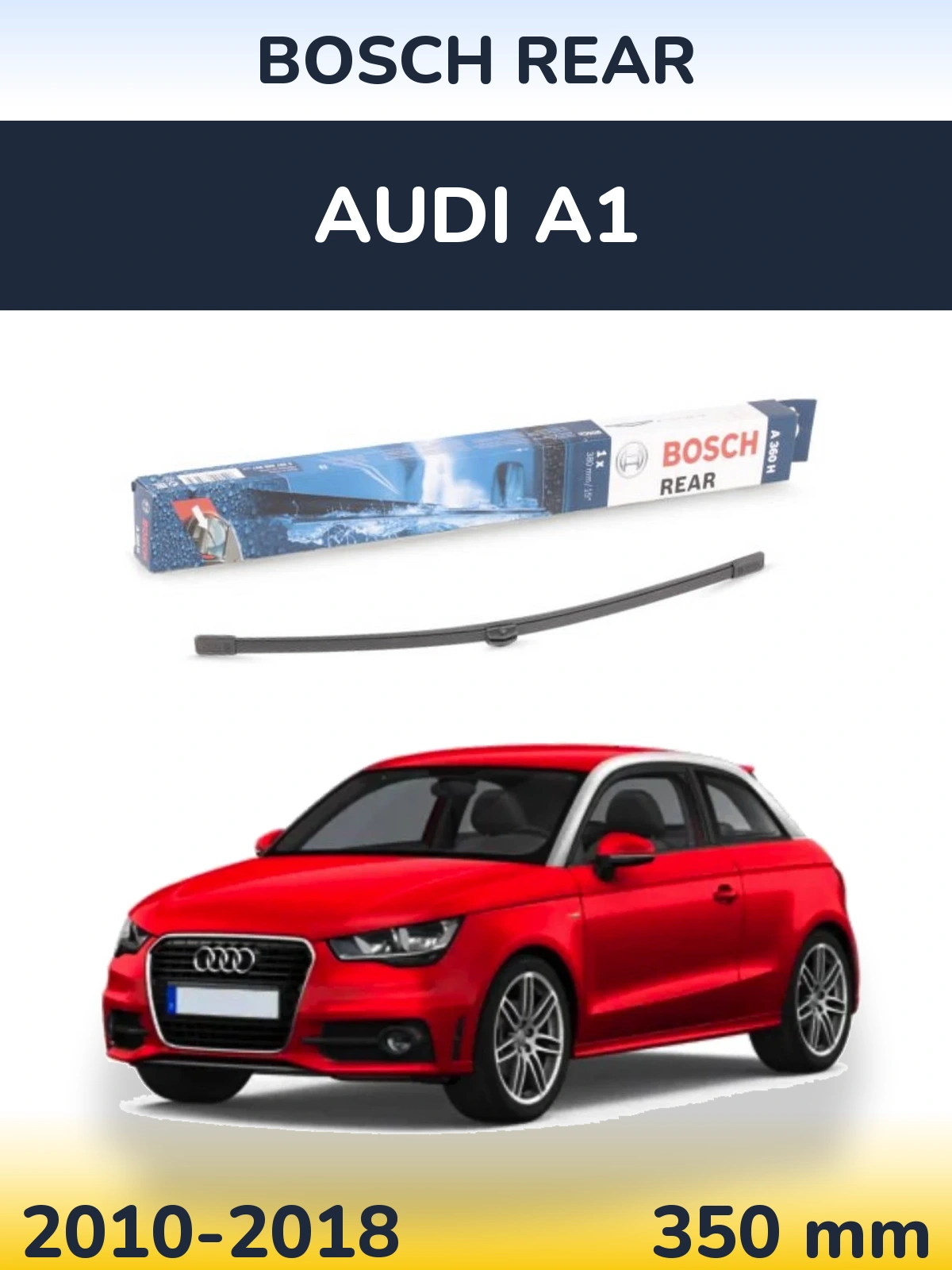 Rear wiper blade BOSCH Rear 380 mm for Audi A1 2010-2018