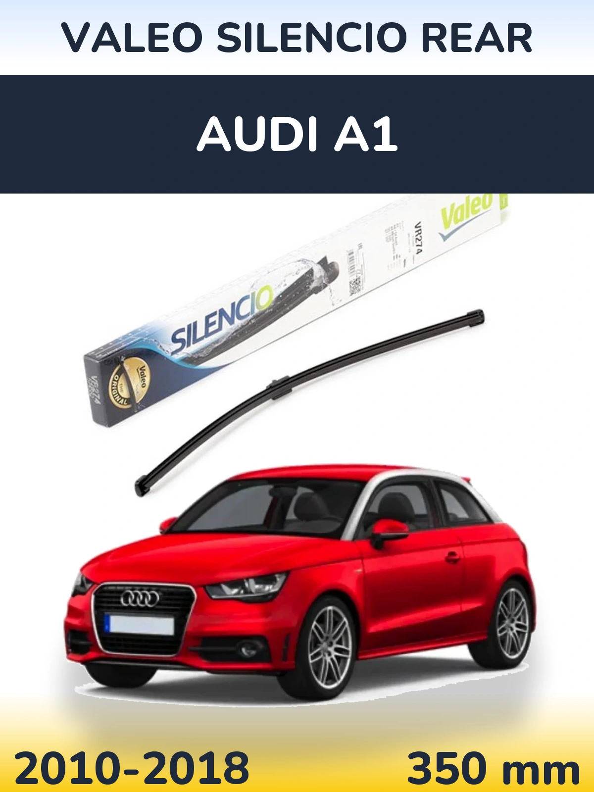 Rear wiper blade Valeo Silencio Rear 380 mm for Audi A1 2010-2018