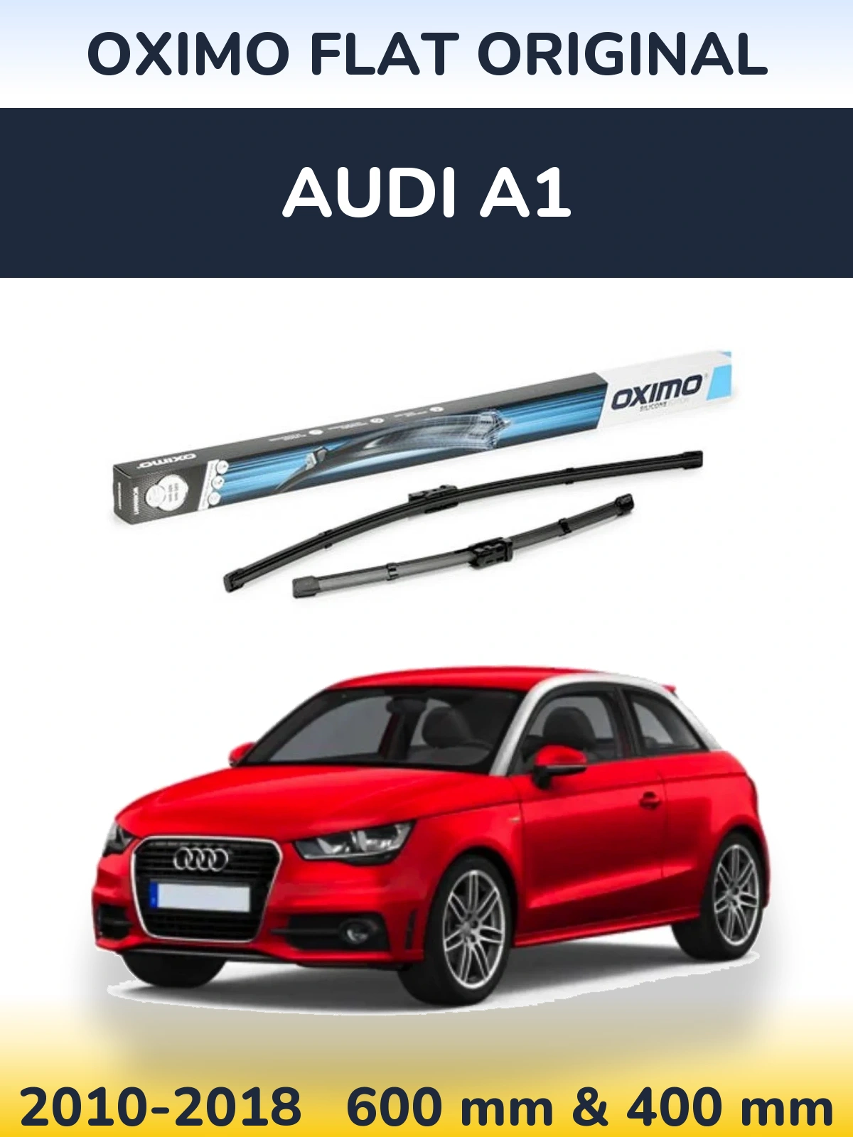 Front wiper blade set Oximo Flat Original 600 & 400 mm for Audi A1 2010-2018