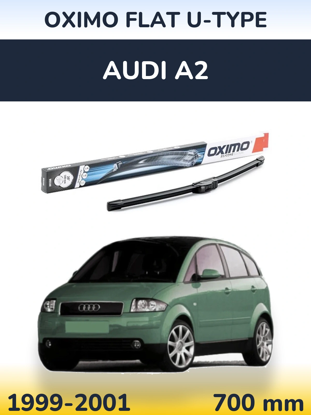 Передний дворник Oximo Flat U-type 700 мм для Audi A2 1999-2001