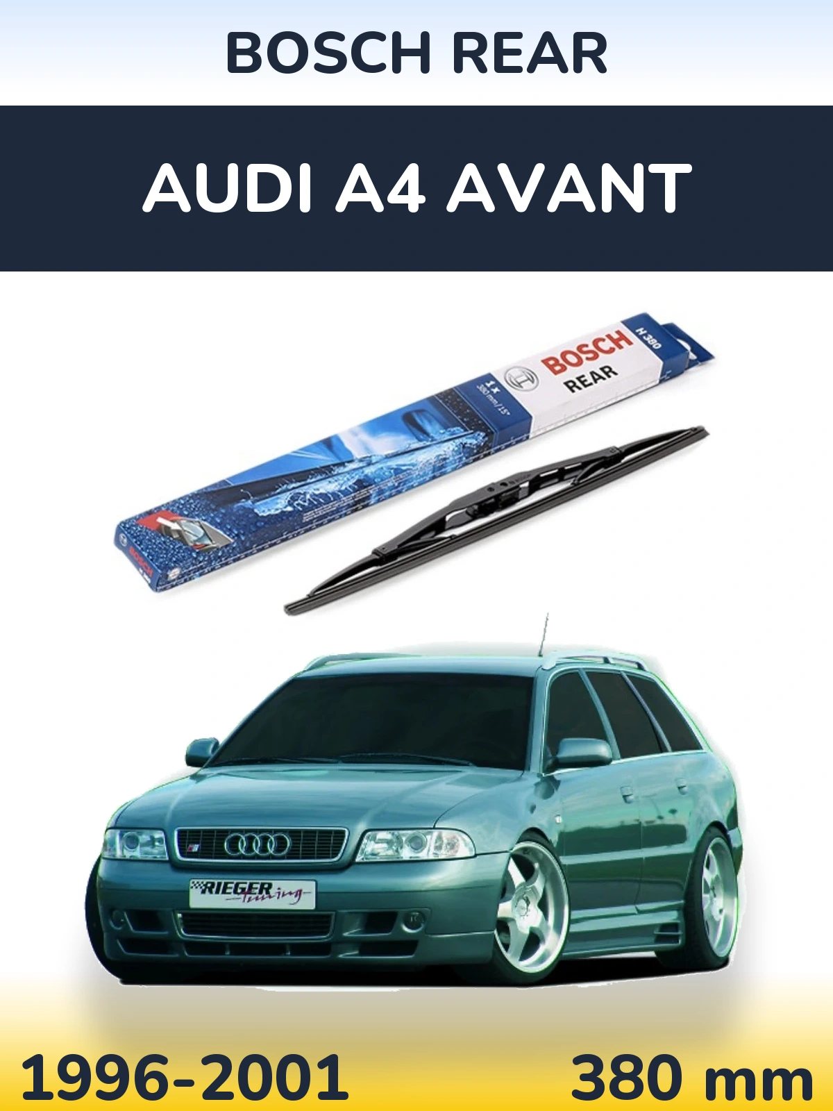 Задня щітка BOSCH Rear 380 мм для Audi A4 Avant 1996-2001
