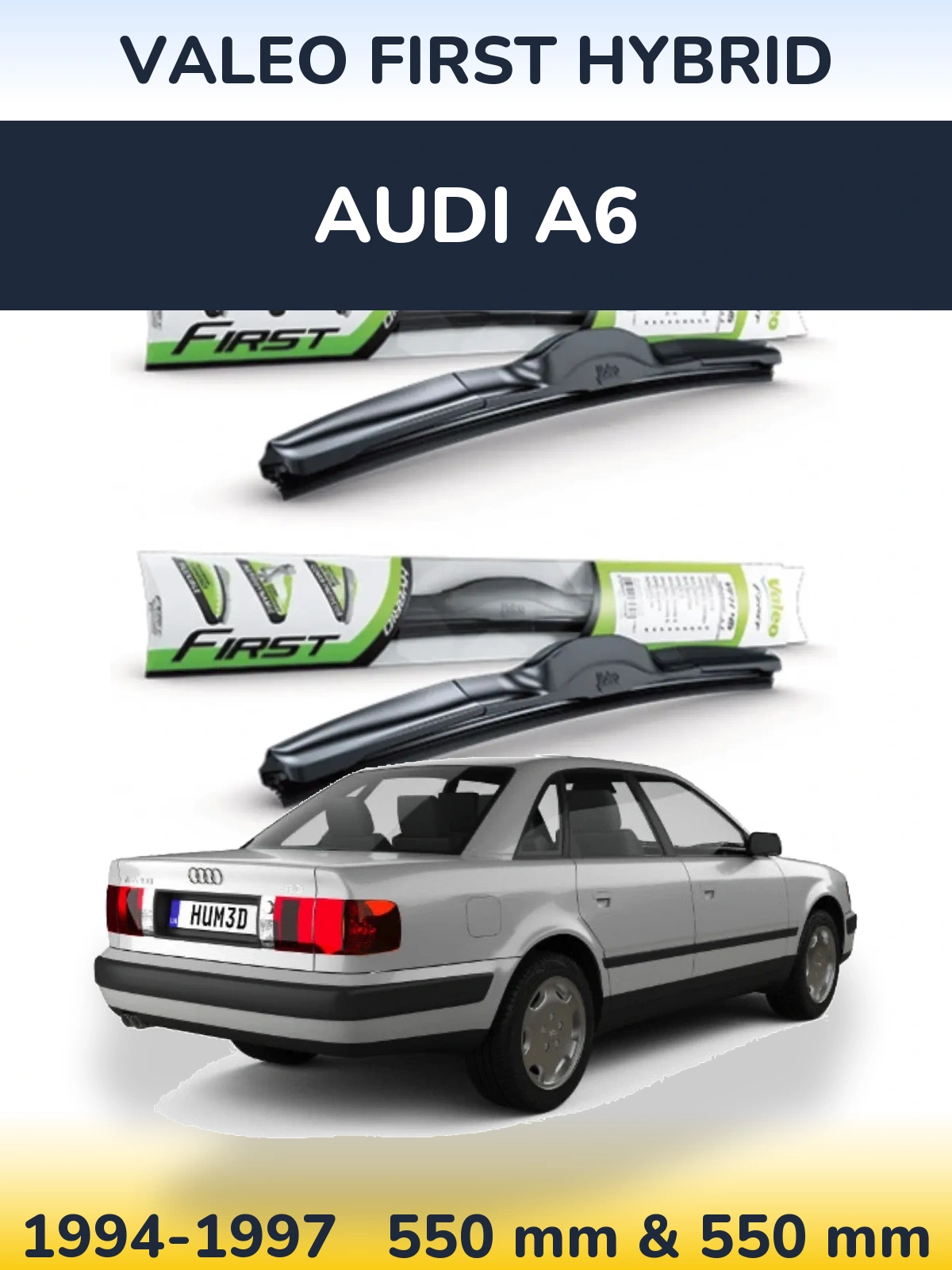 Комплект передніх щіток Valeo First Hybrid 550 & 550 мм для Audi A6 1994-1997