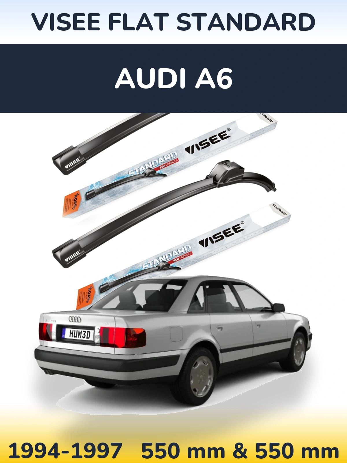 Комплект передніх щіток VISEE FLAT STANDARD 550 & 550 мм для Audi A6 1994-1997