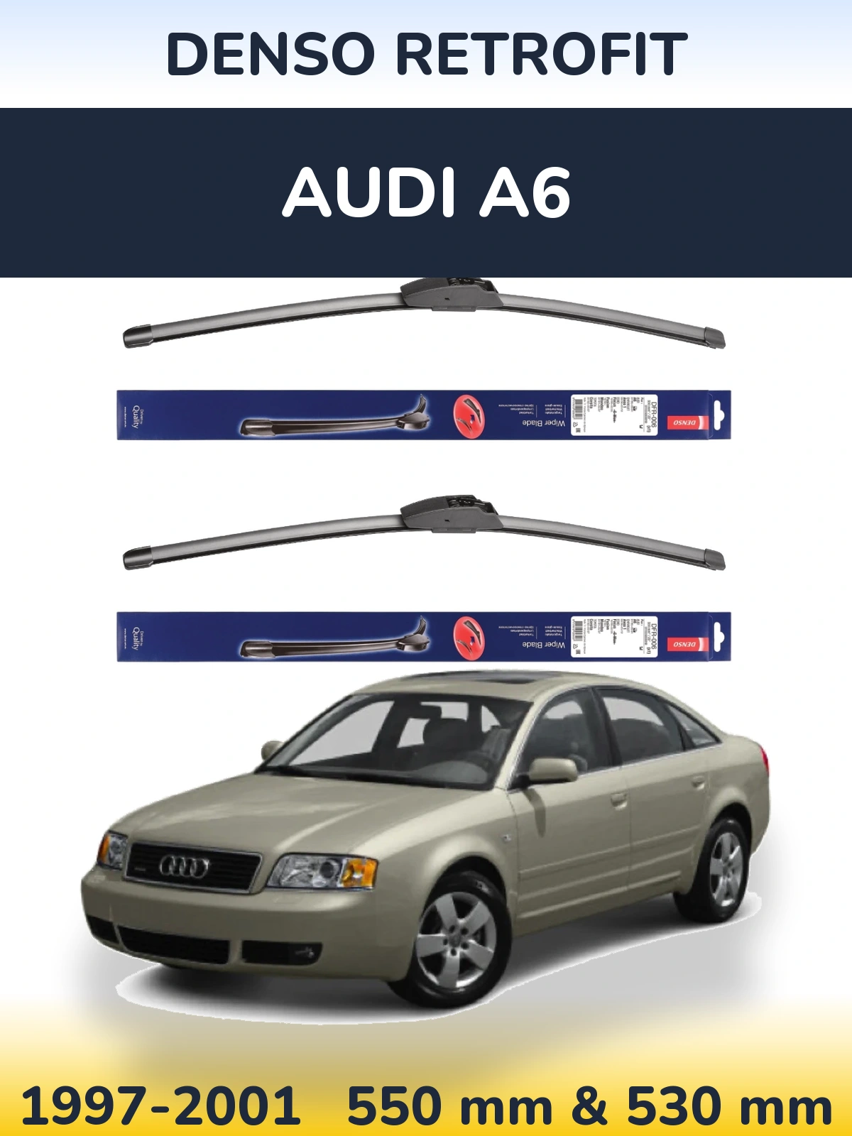 Комплект передніх щіток Denso Retrofit 550 & 530 мм для Audi A6 1997-2001