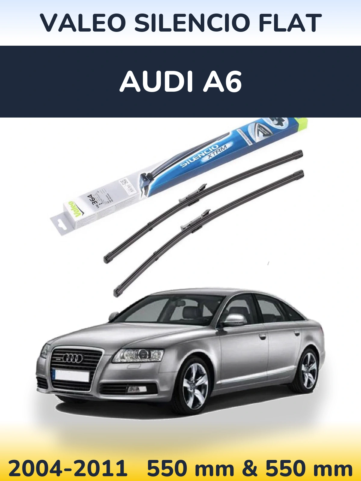 Комплект передніх щіток Valeo Silencio Flat 550 & 550 мм для Audi A6 2004-2011