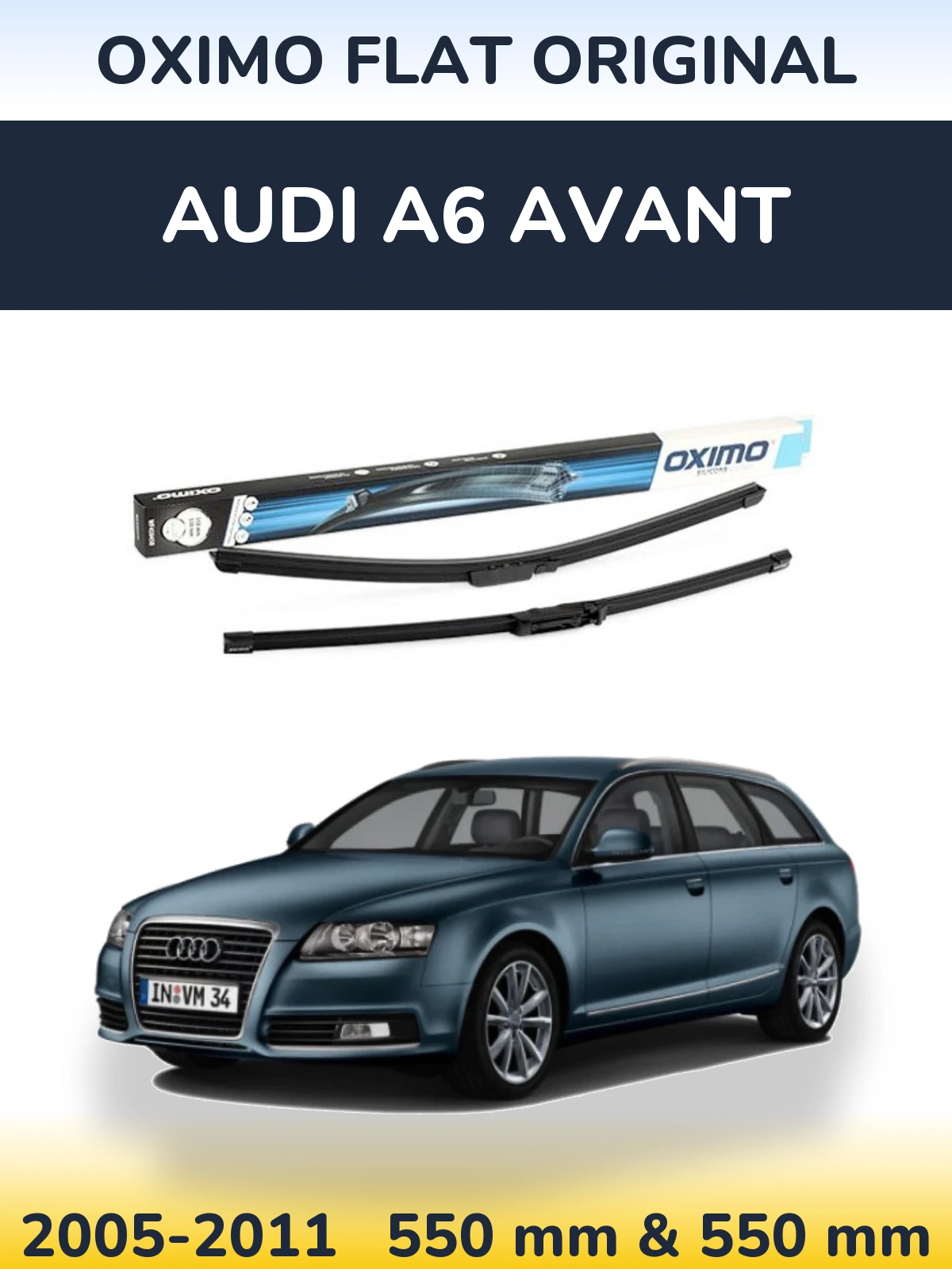 Комплект передних дворников Oximo Flat Original 550 & 550 мм для Audi A6 Avant 2005-2011