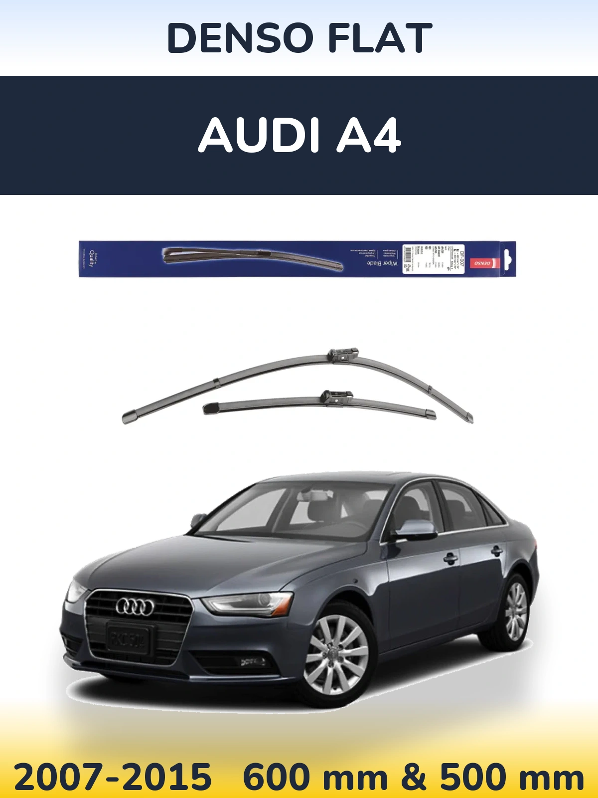 Комплект передних дворников Denso Flat 600 & 500 мм для Audi A4 2007-2015