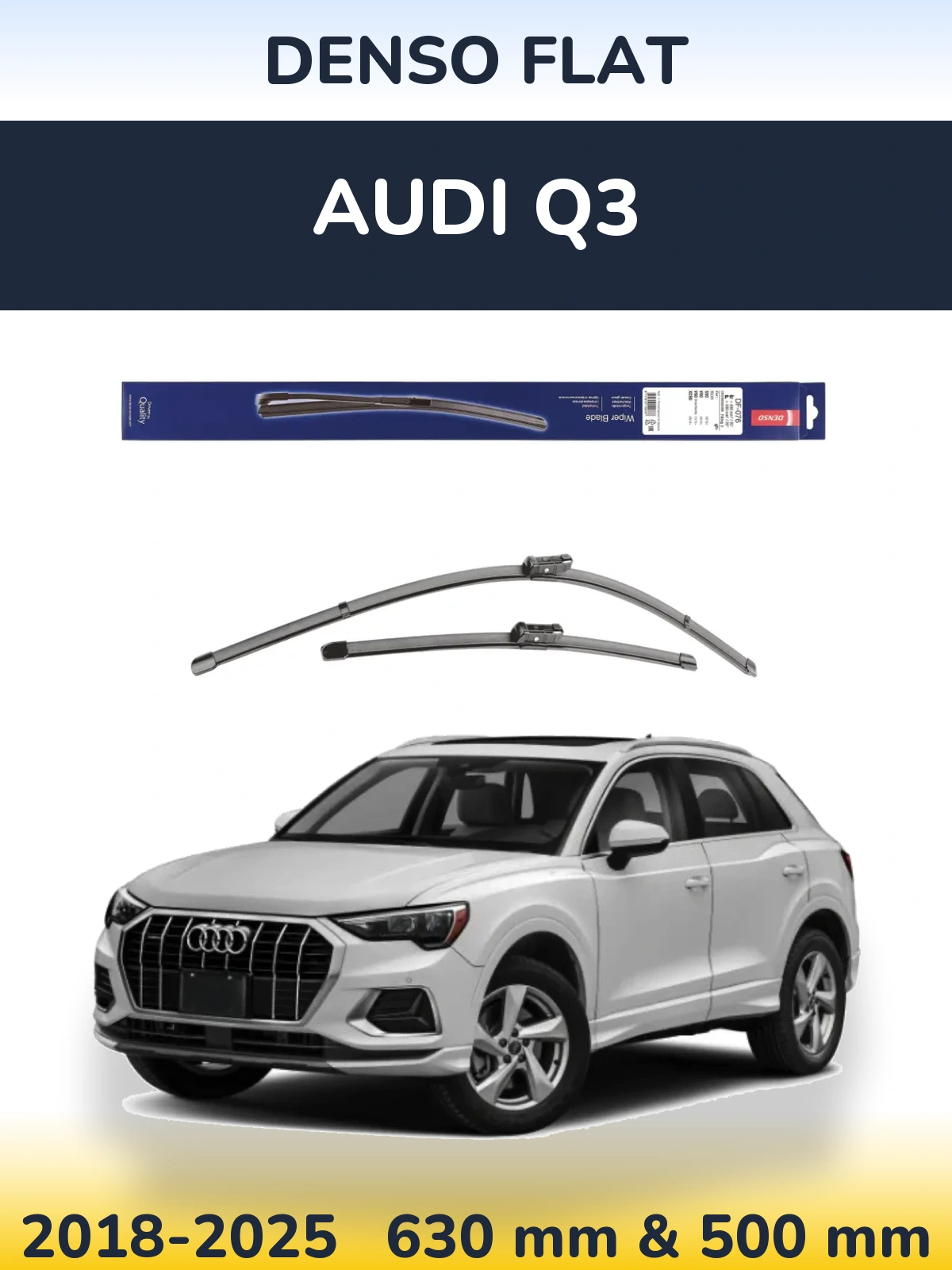Комплект передних дворников Denso Flat 630 & 500 мм для Audi Q3 2018-2025