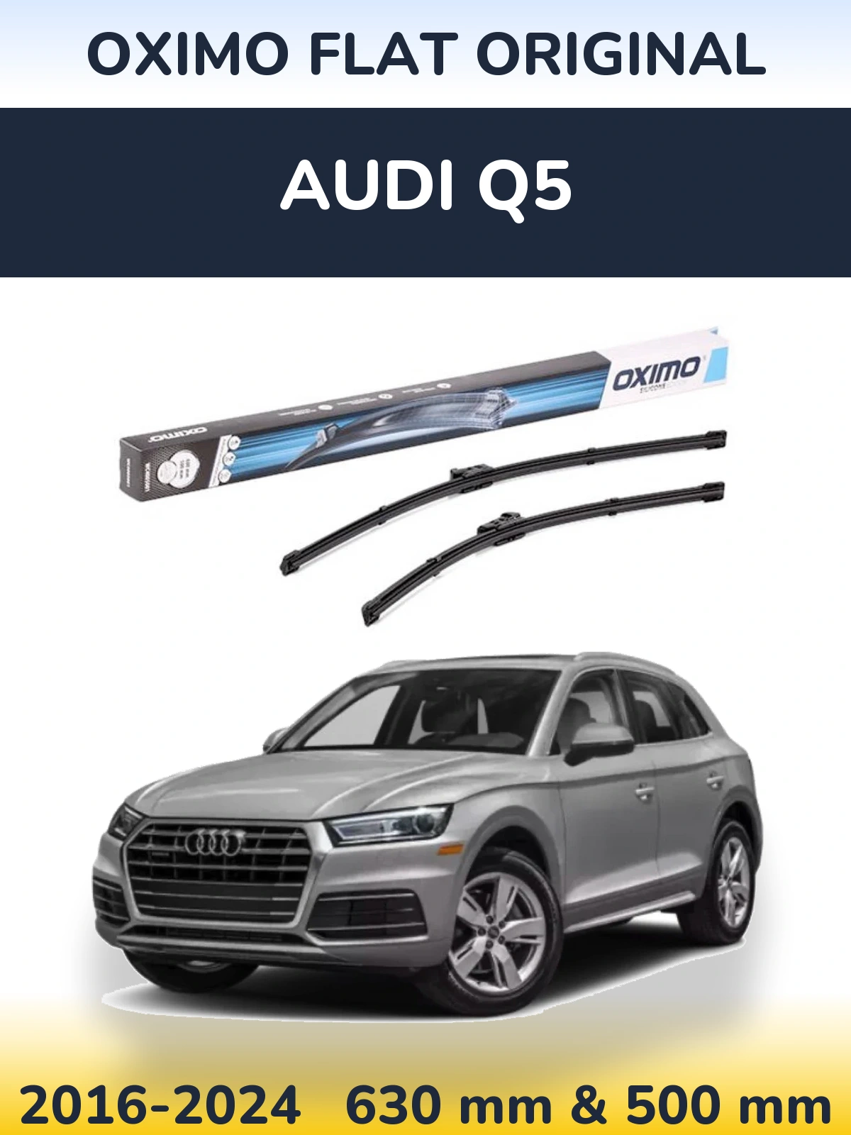 Комплект передних дворников Oximo Flat Original 600 & 500 мм для Audi Q5 2016-2024