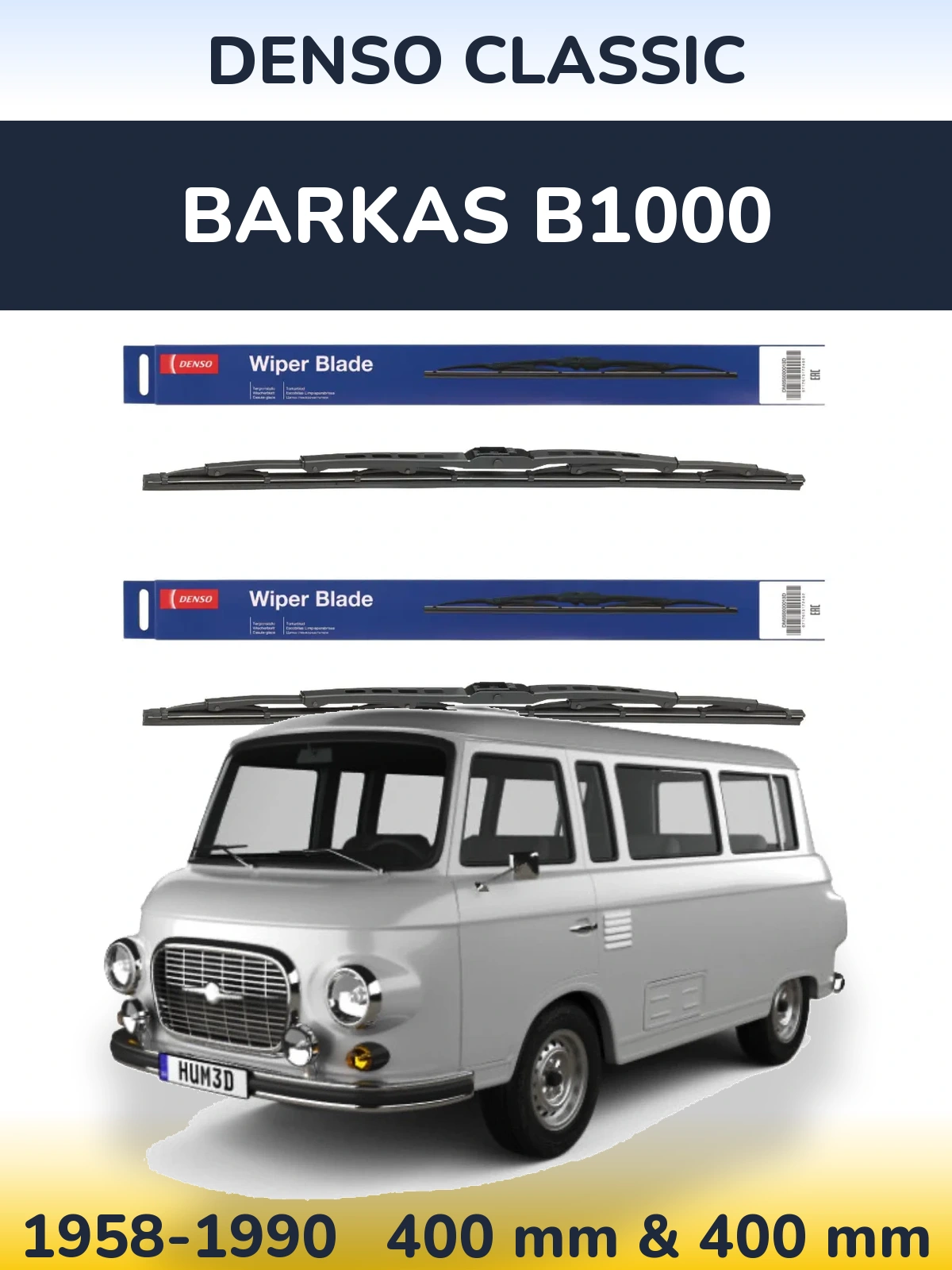 Комплект передніх щіток Denso Classic 400 & 400 мм для Barkas B1000 1958-1990