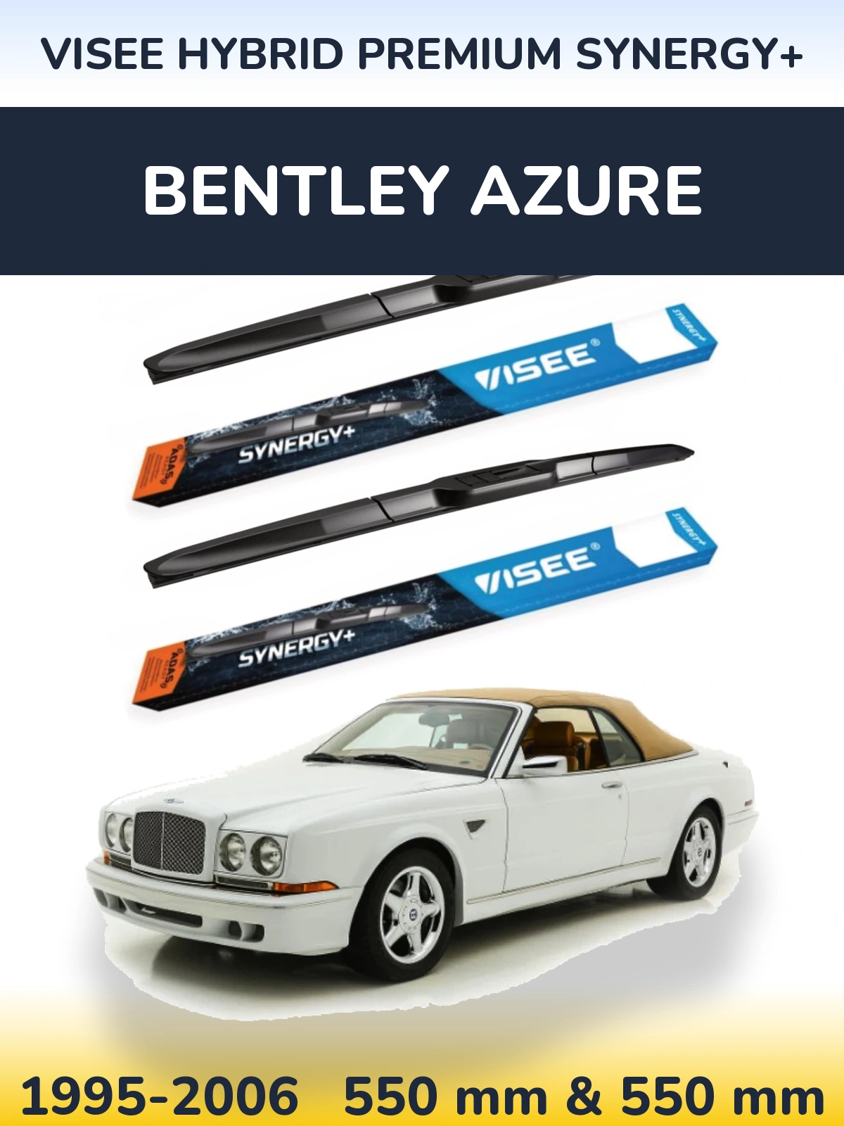 Комплект передніх щіток VISEE HYBRID PREMIUM SYNERGY+ 550 & 550 мм для Bentley Azure 1995-2006