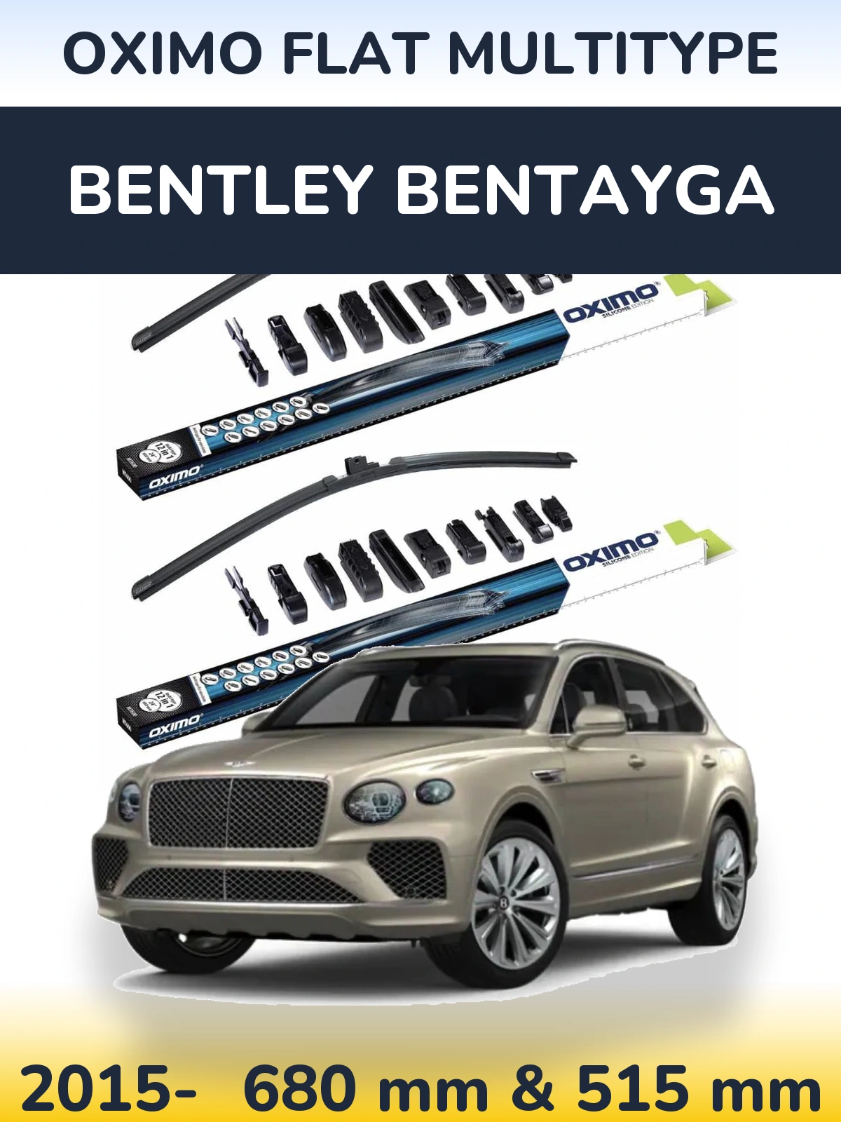 Front wiper blade set Oximo Flat MultiTipse 700 & 500 mm for Bentley Bentayga 2015-2026
