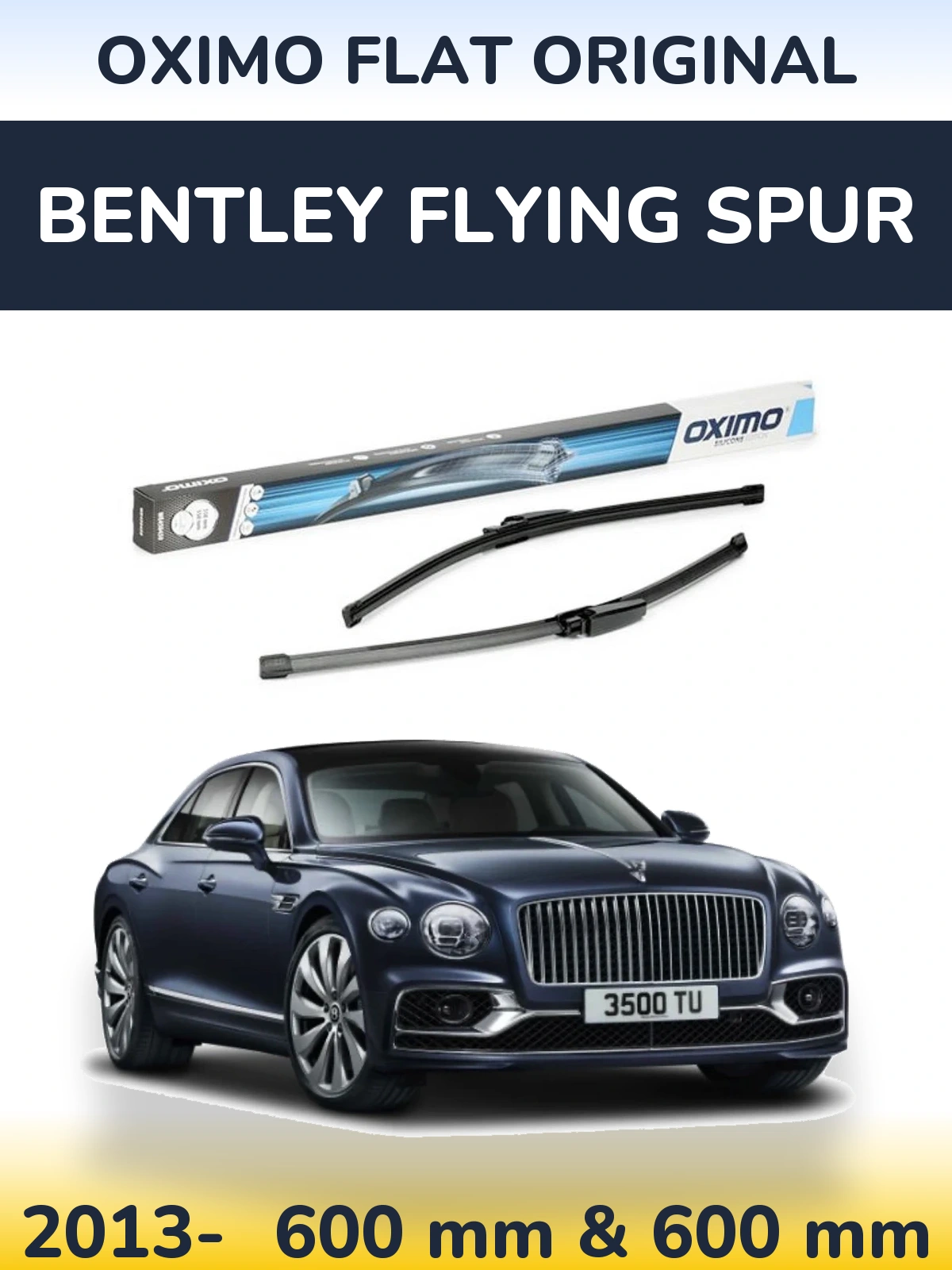 Комплект передних дворников Oximo Flat Original 600 & 575 мм для Bentley Flying Spur 2013-2026