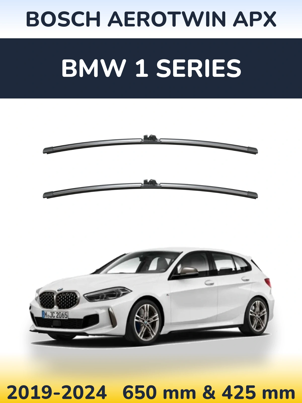 Комплект передних дворников BOSCH AeroTwin APX 650 & 425 мм для BMW 1 Series 2019-2024