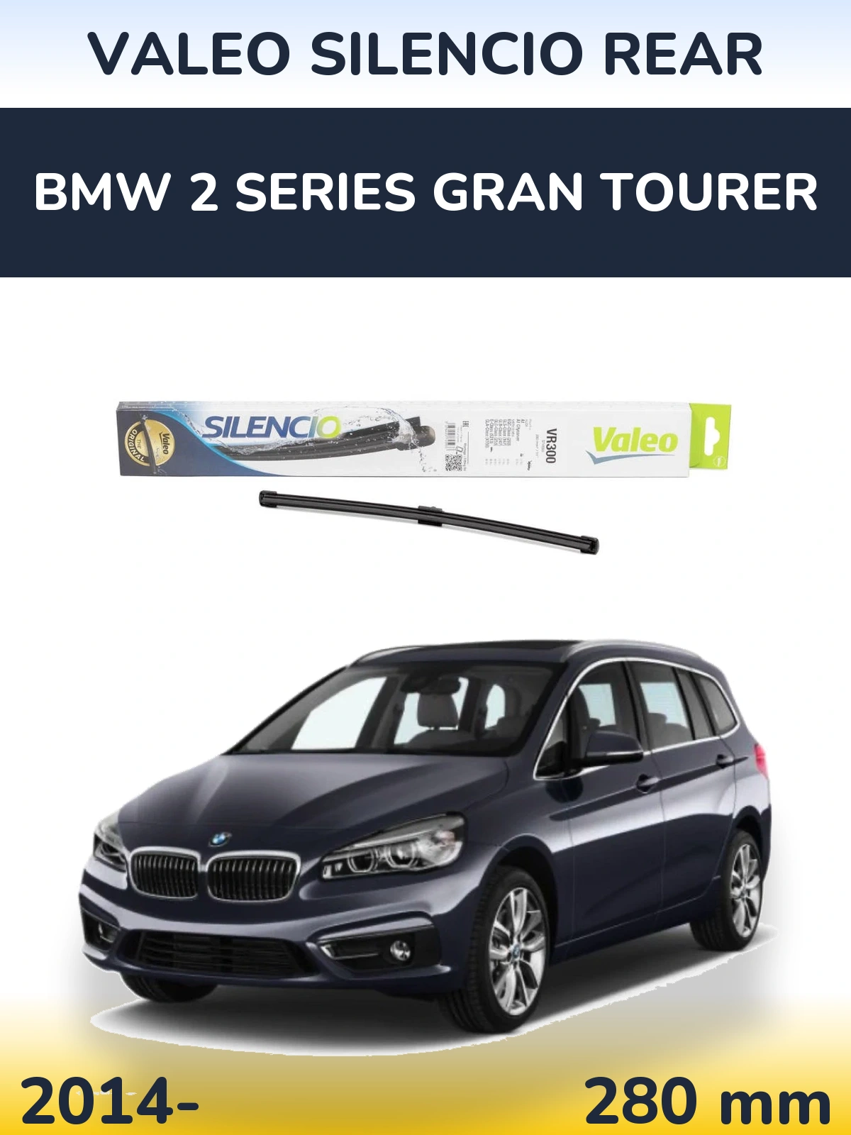 Rear wiper blade Valeo Silencio Rear 285 mm for BMW 2 Series Gran Tourer 2014-2026