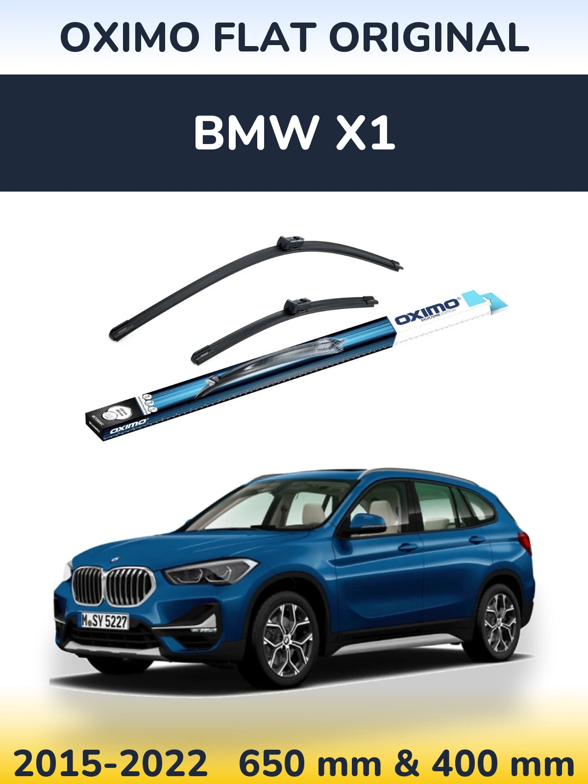 Комплект передних дворников Oximo Flat Original 650 & 400 мм для BMW X1 2015-2022