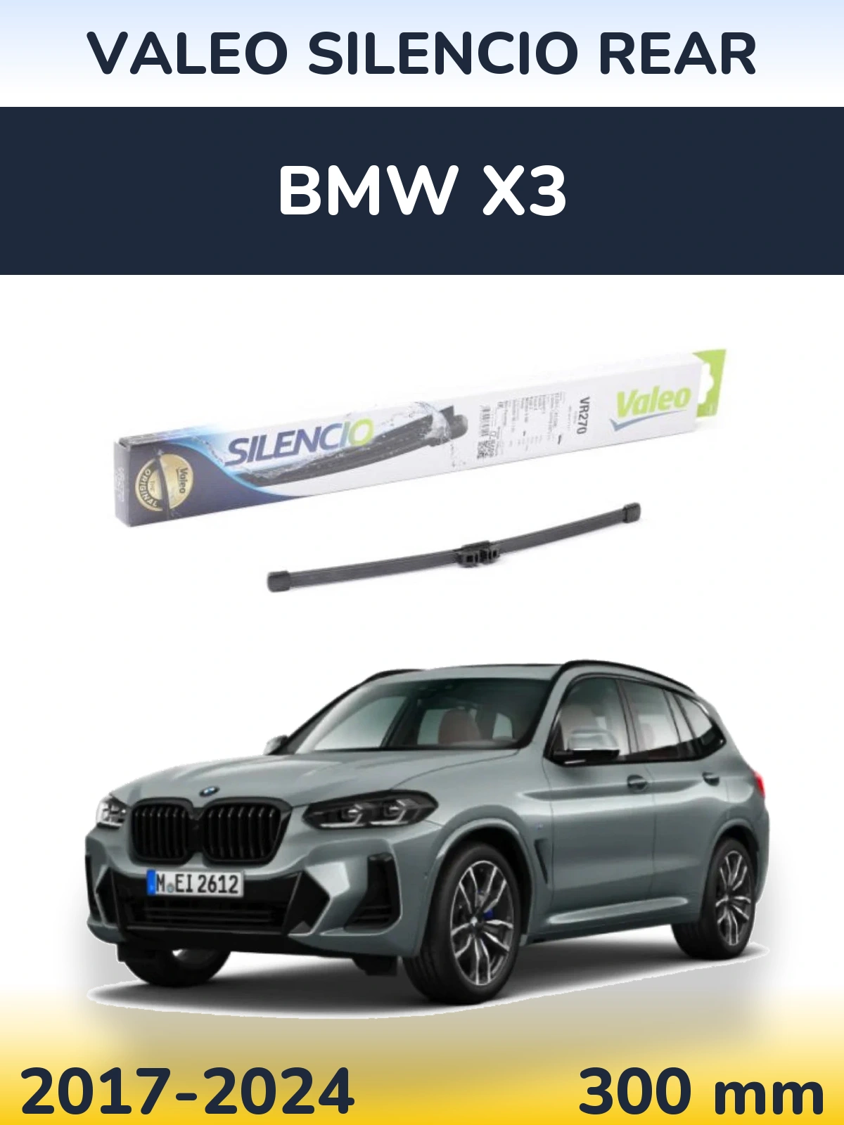 Rear wiper blade Valeo Silencio Rear 280 mm for BMW X3 2017-2024