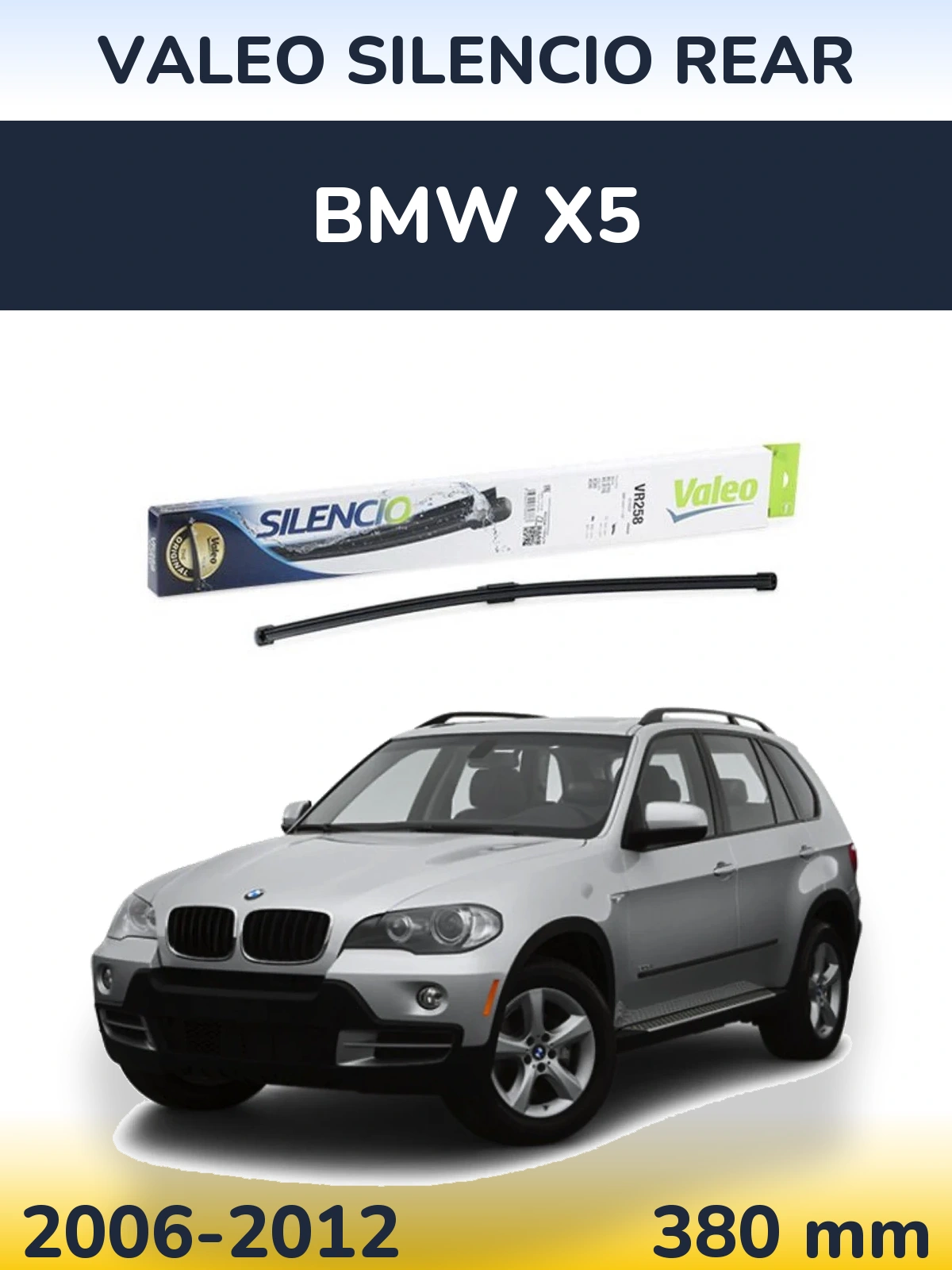 Rear wiper blade Valeo Silencio Rear 380 mm for BMW X5 2006-2012